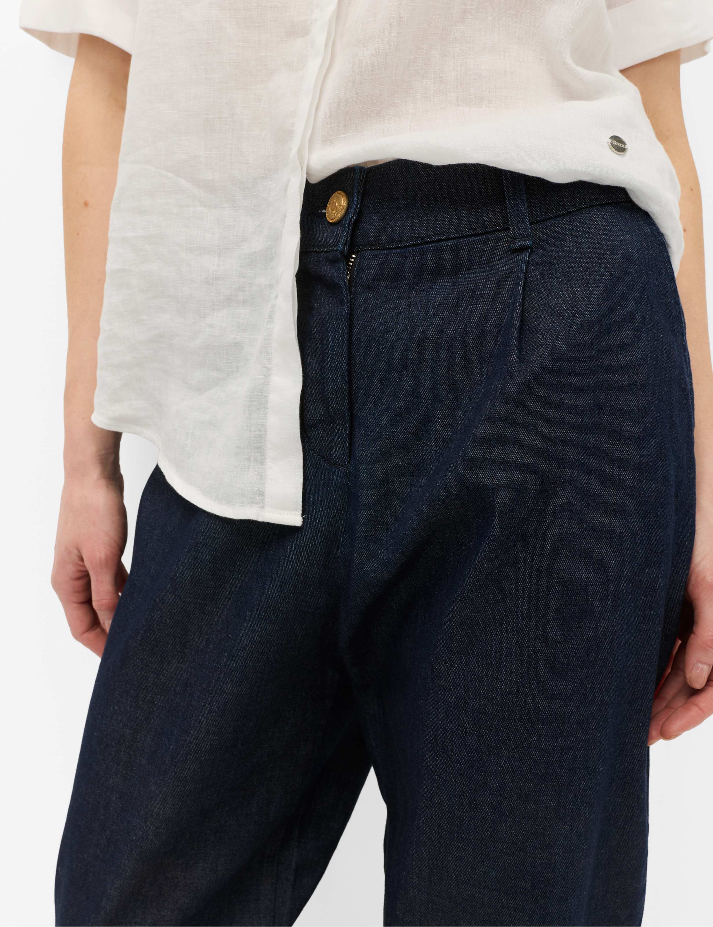 Dame Style MEGAN S Denim Mørkeblå Relaxed Fit Detalje 2