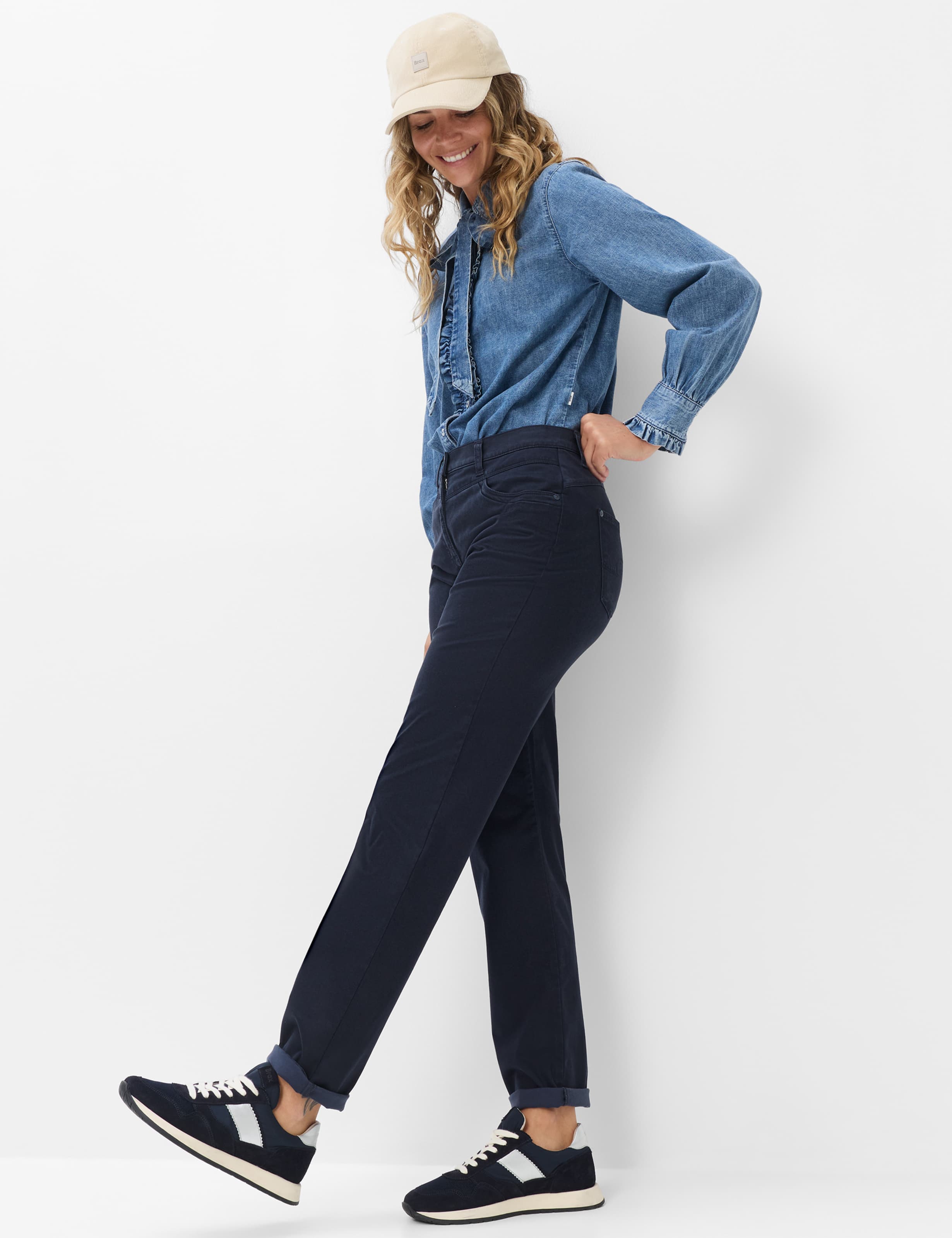 Women Style CAREN NEW Dark Blue Comfort Plus fit Model Outfit