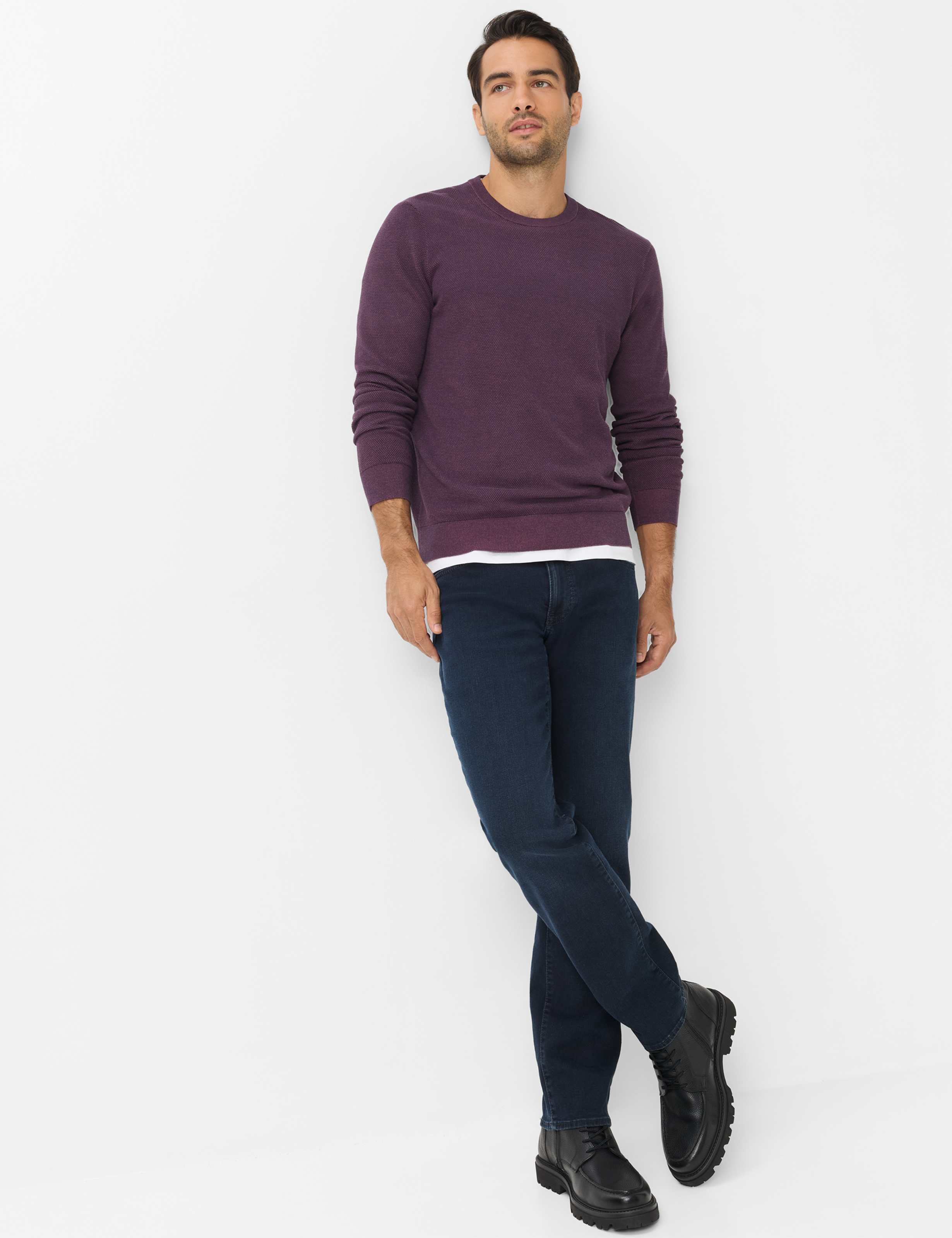 Men Style RICK Dark Purple  Model Outfit