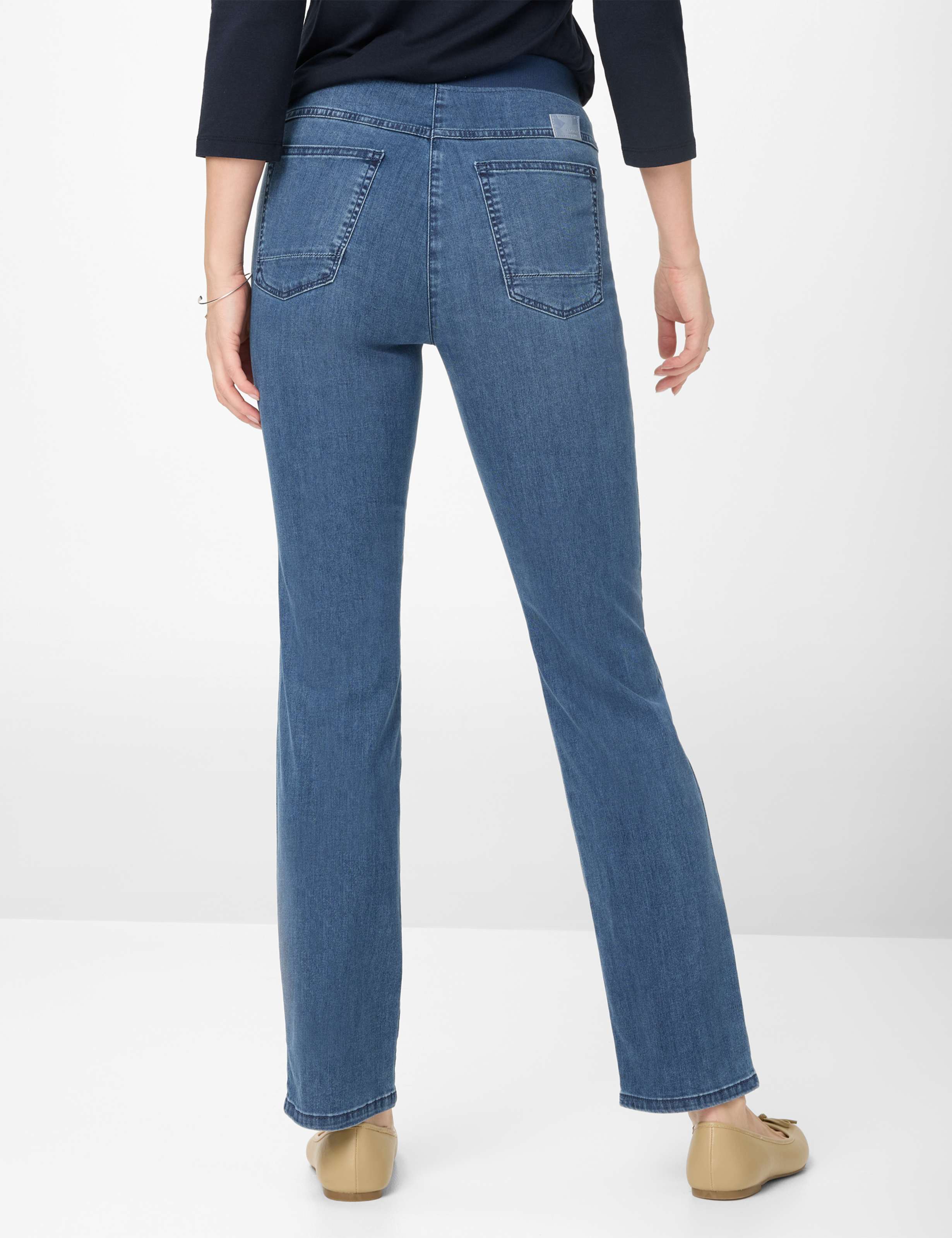 Thumbnail - Raphaela by Brax Damen Schlupfhose Style PAMINA FUN STONED SLIGHTLY USED, denim blau, Gr. 50K