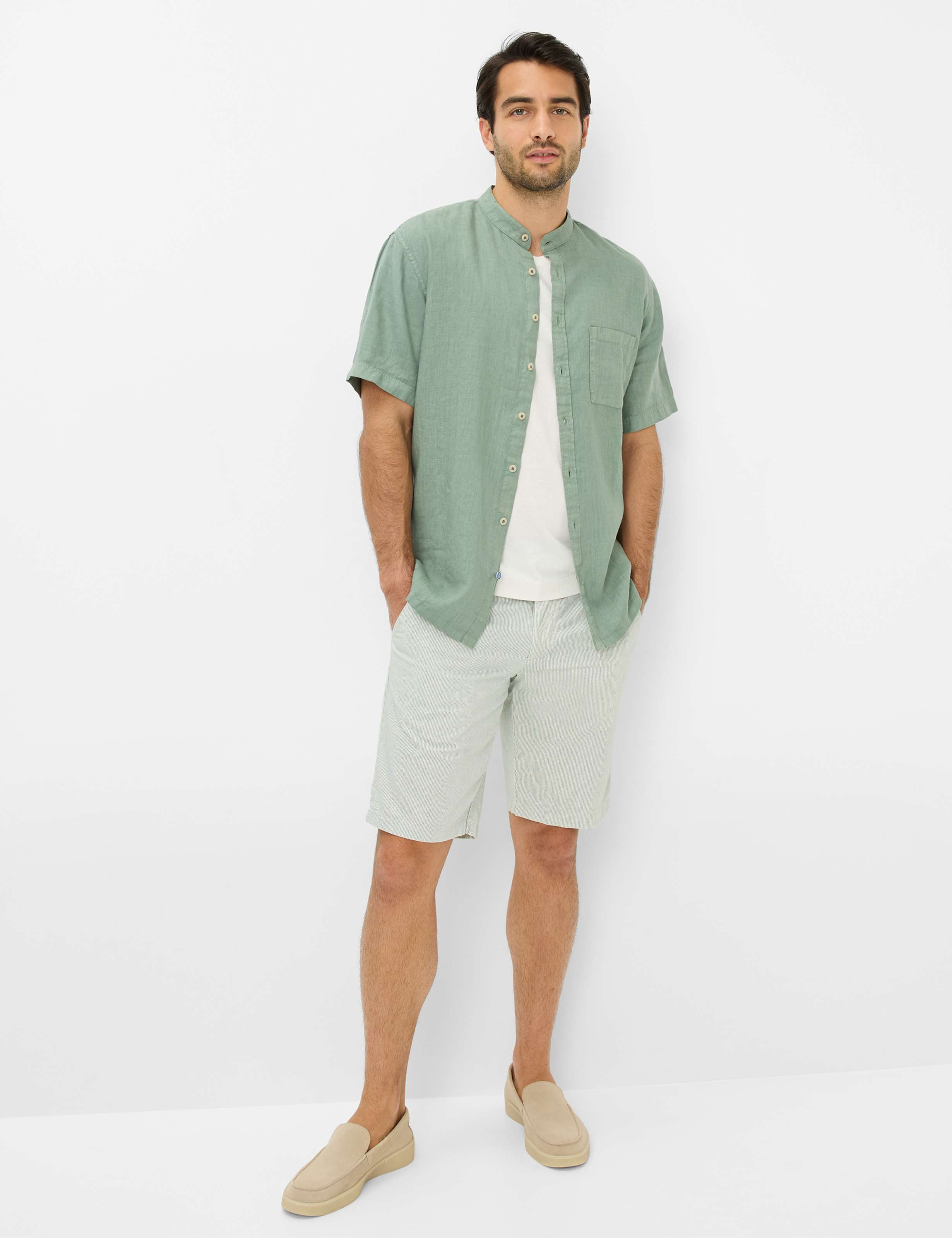 Homme Style BOZEN Vert Clair Regular Fit Tenue du mannequin