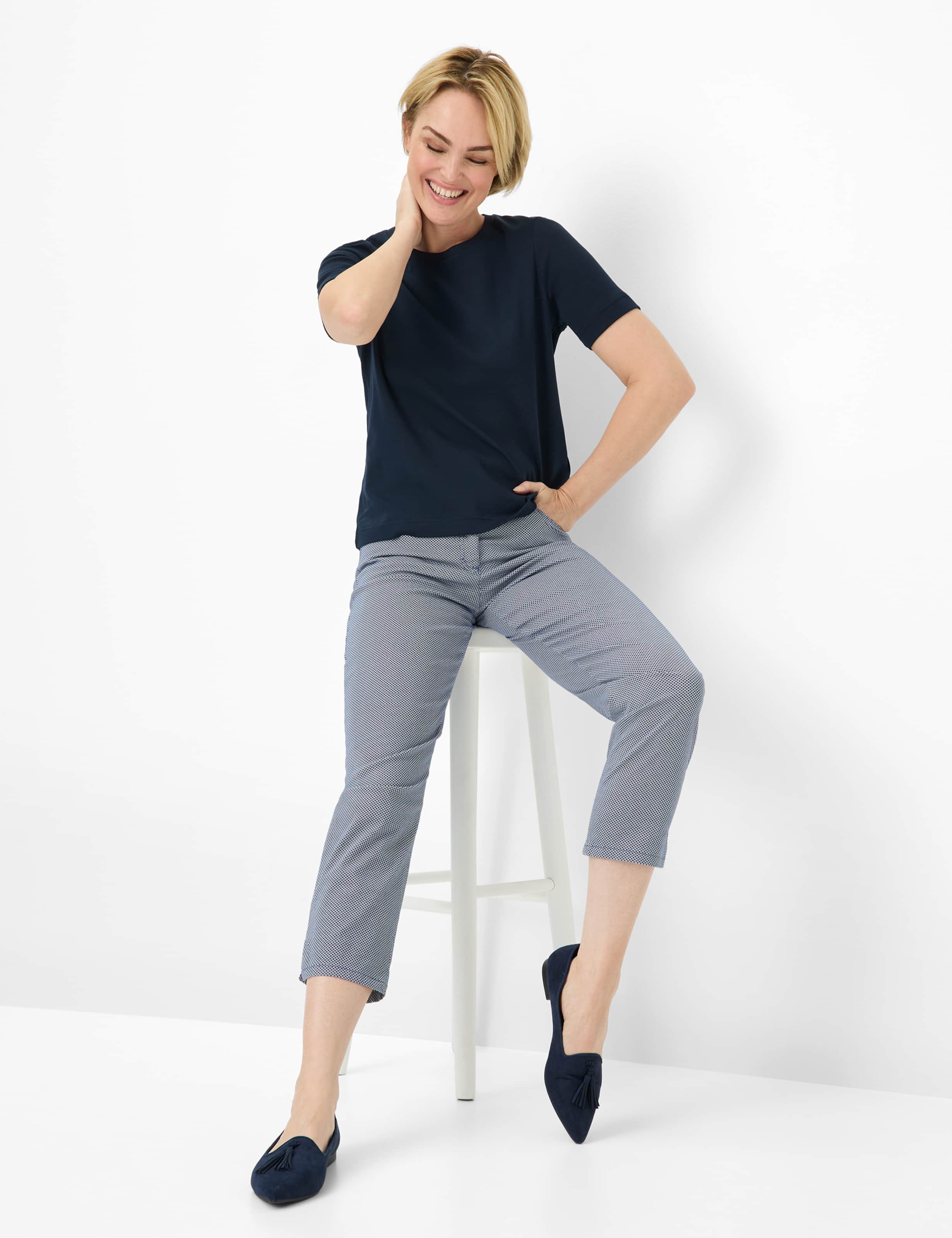 Damen Style CAREN NEW 6/8 Dunkelblau Comfort Plus Fit Detail 1