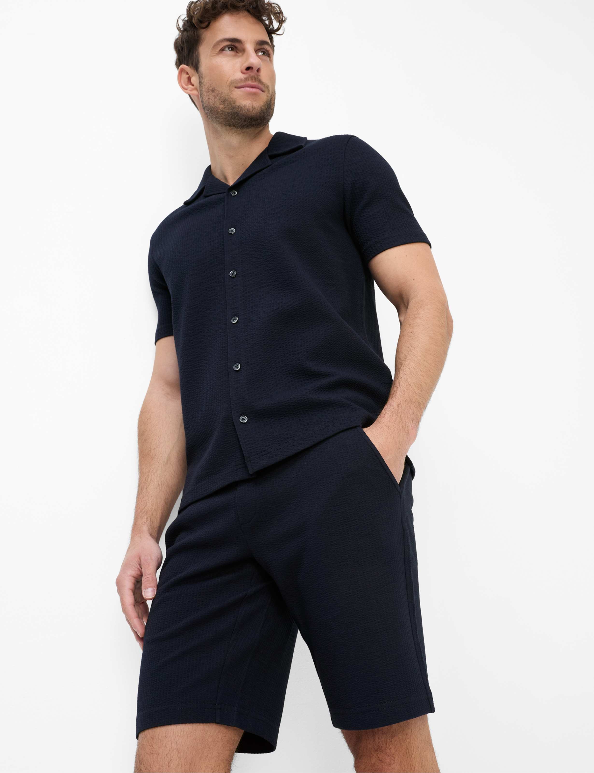 Homme Style BRADY Bleu Foncé Modern Fit Détail 1