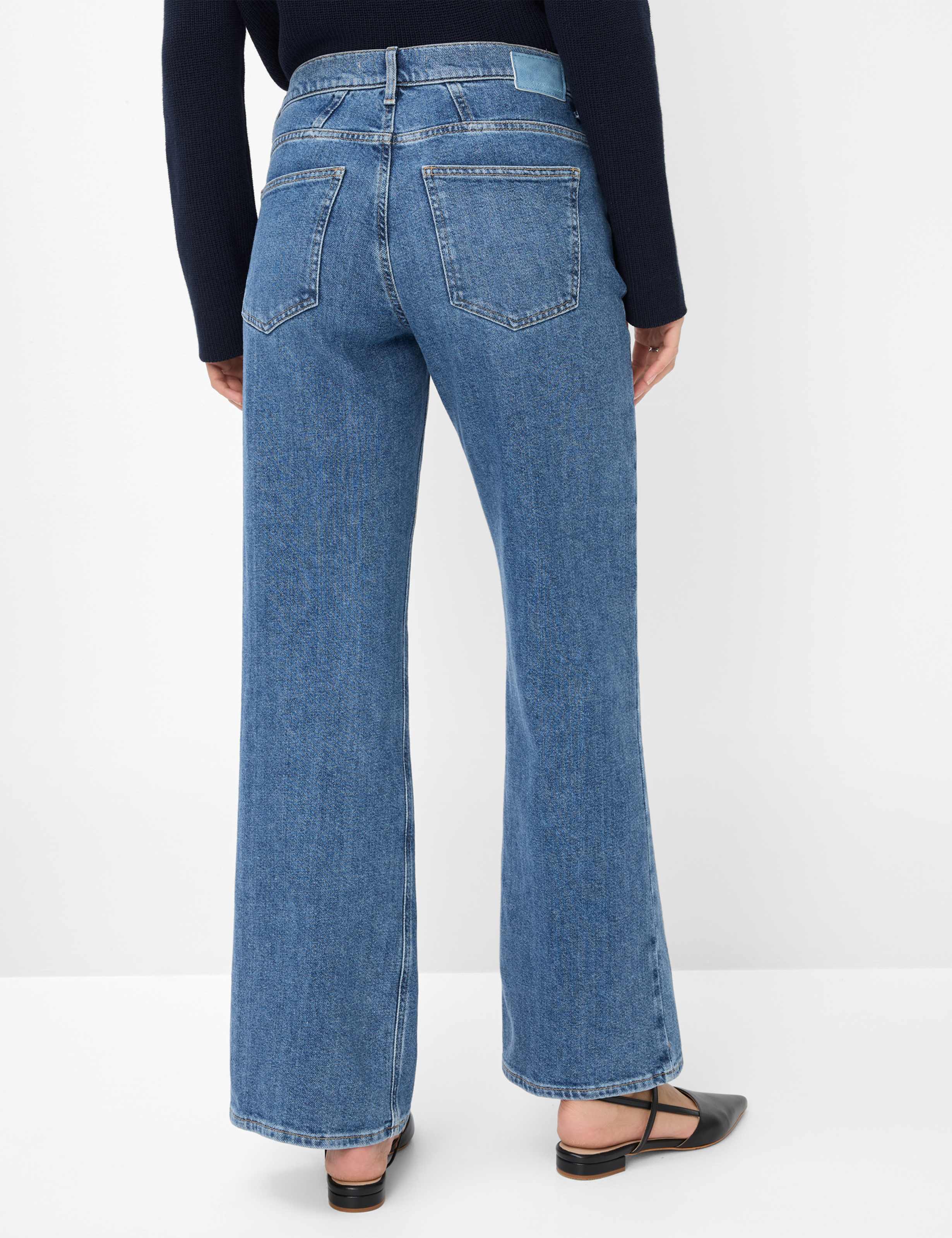 Damen Style MAINE Denim Blau Wide Leg Model Rueck