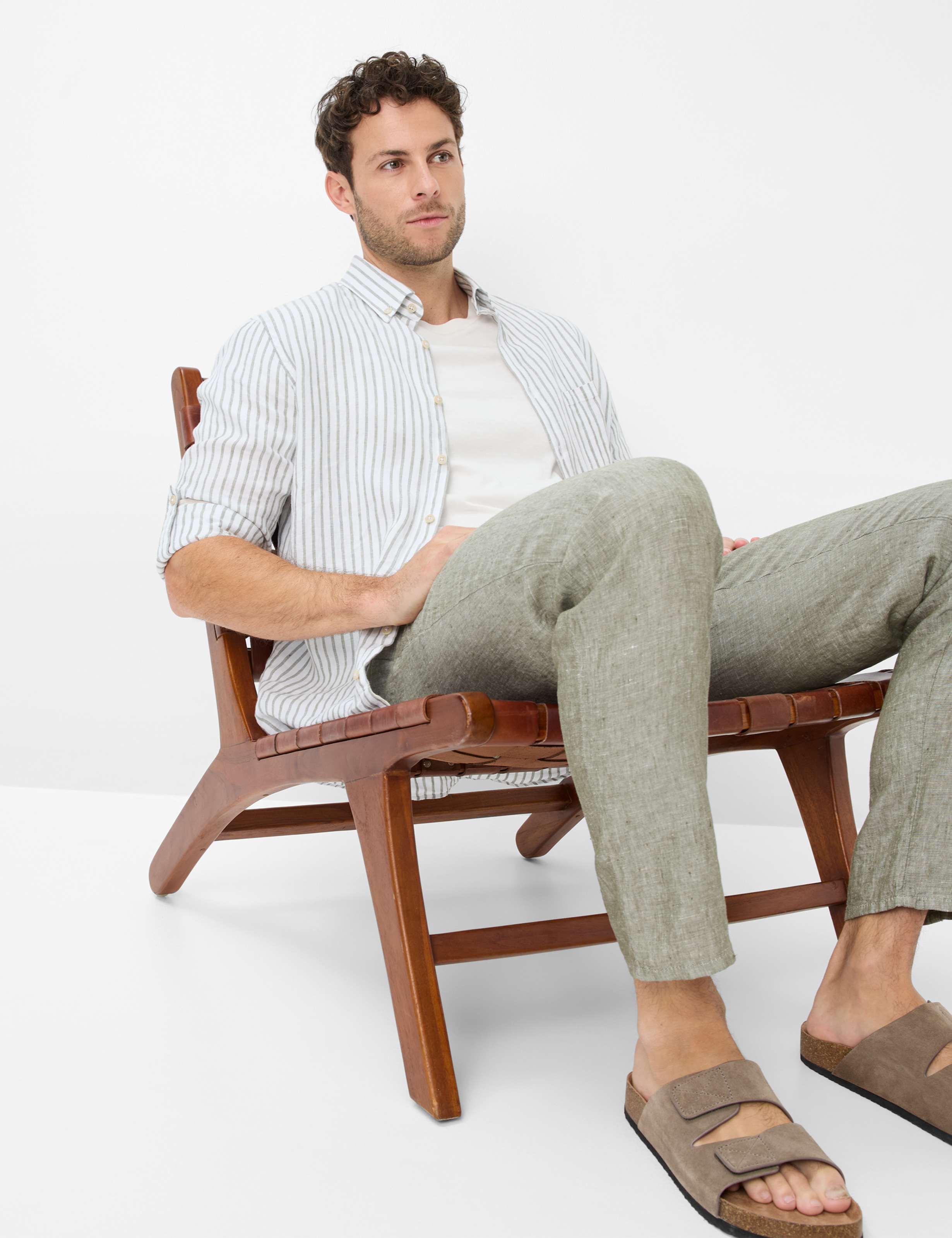 Herren Style FABIO Grün - Oliv Modern Fit Detail 1