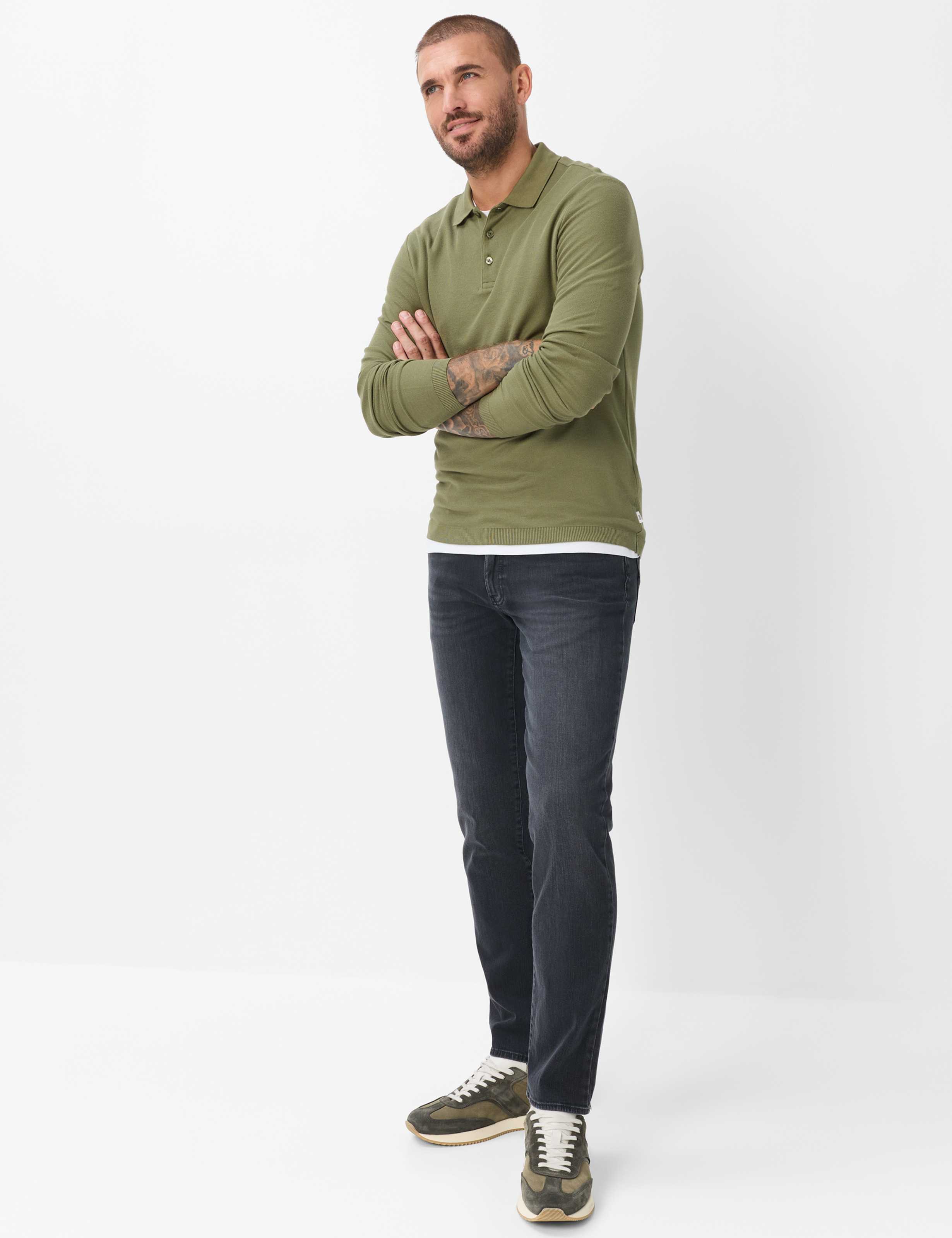 Heren Style PRINCETON Groen - Olijf  Model outfit