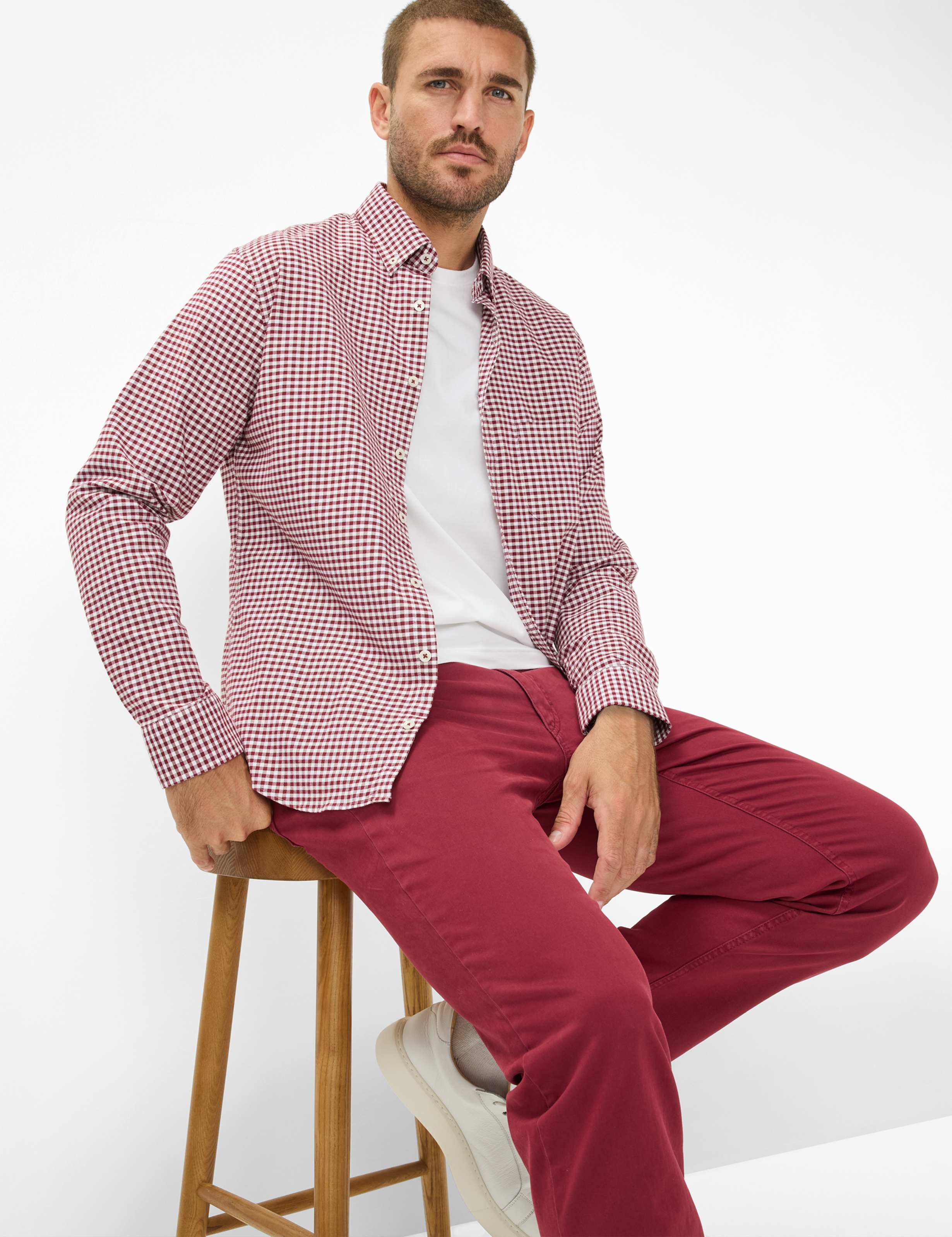 Homme Style COOPER Rouge Foncé Regular Fit Détail 1
