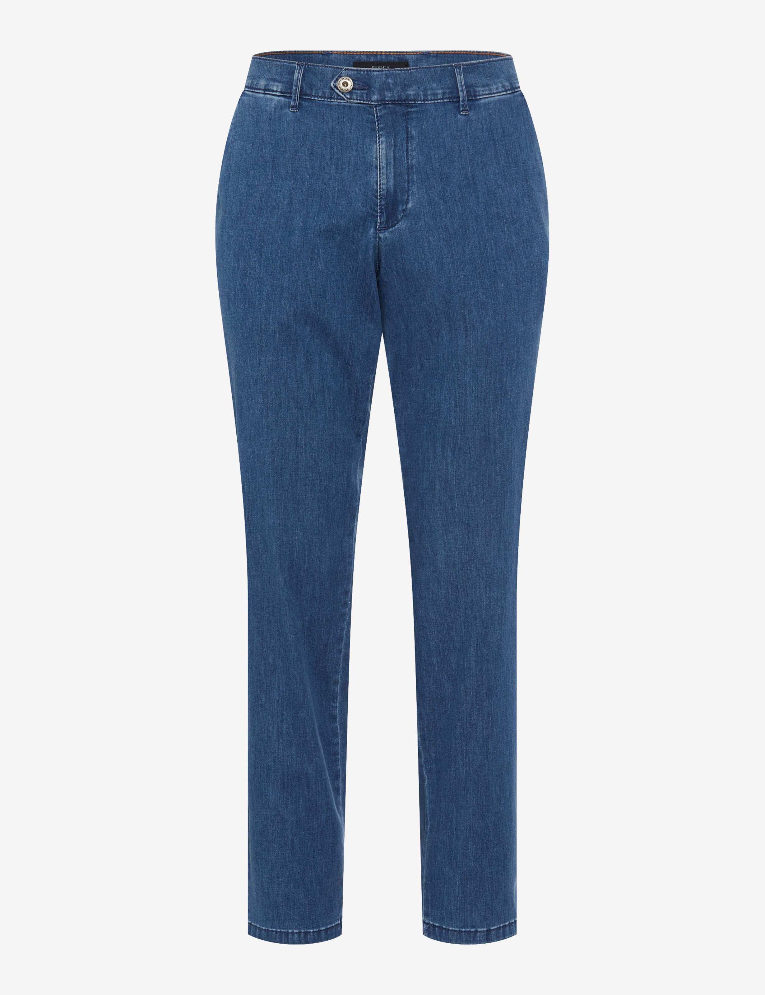 Herre Style JIM Denim Blå Regular Fit Udskæring foran