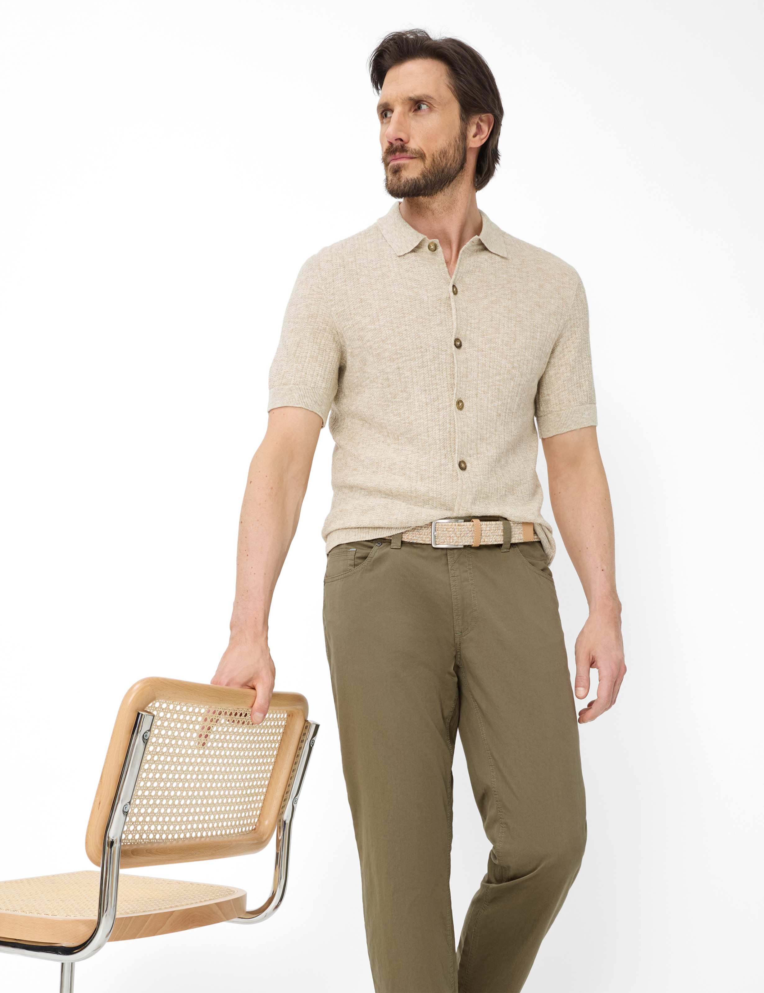 Homme Style LUKE Vert - Khaki Regular Fit Détail 1