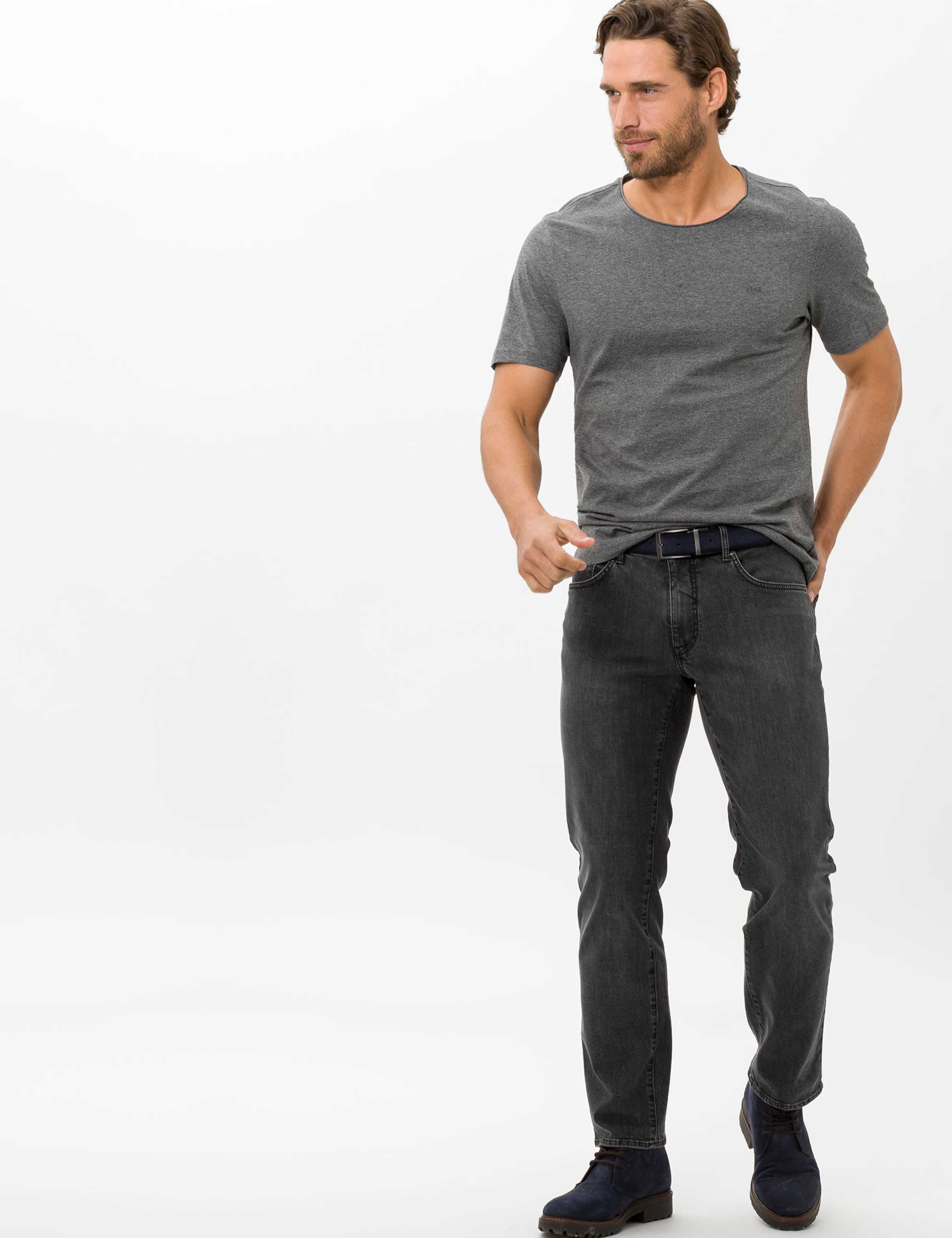 Men Style CADIZ Denim Medium Gray Straight Fit Model Outfit