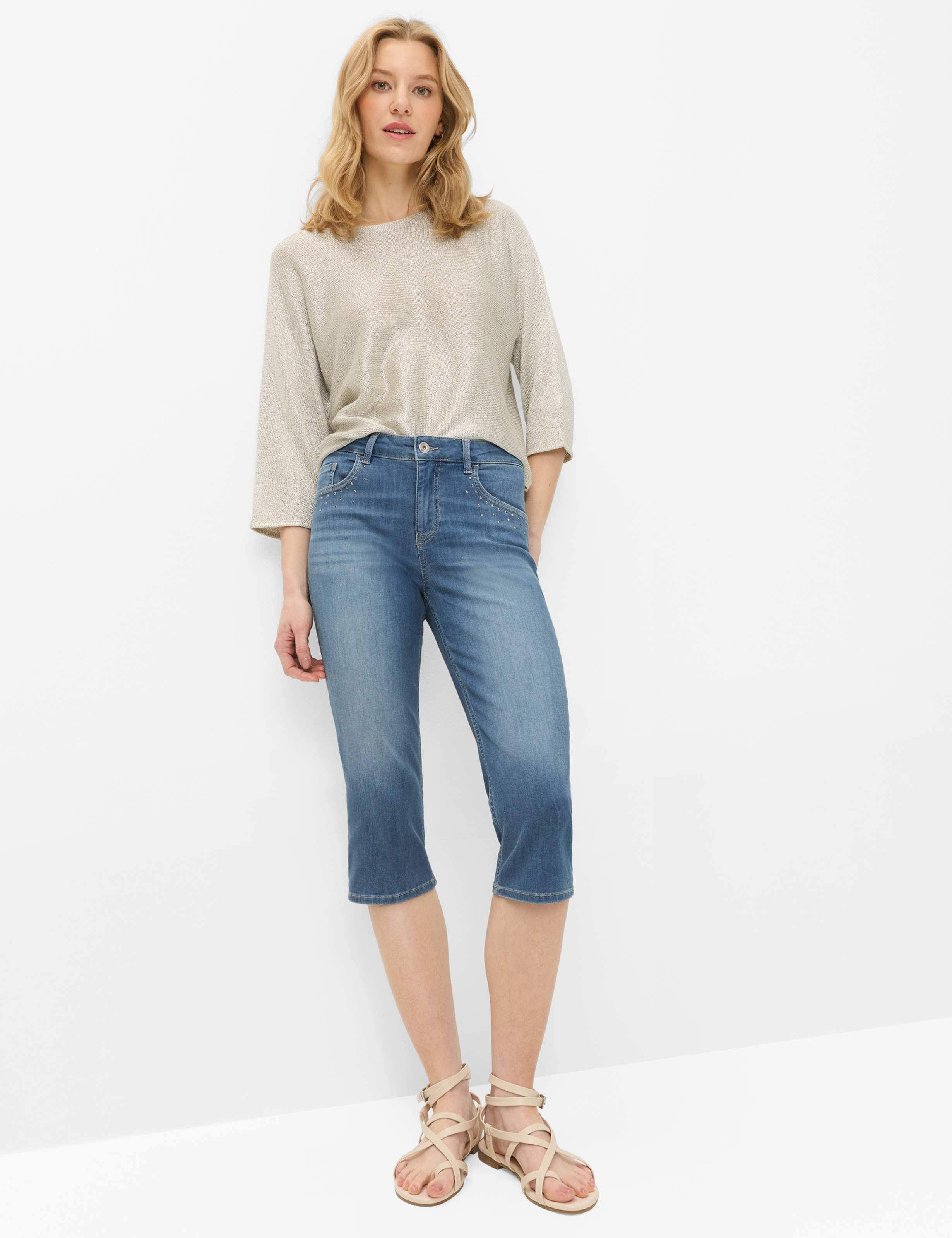 Dames Style SHAKIRA C Denim Blauw Regular Slim Fit Model outfit