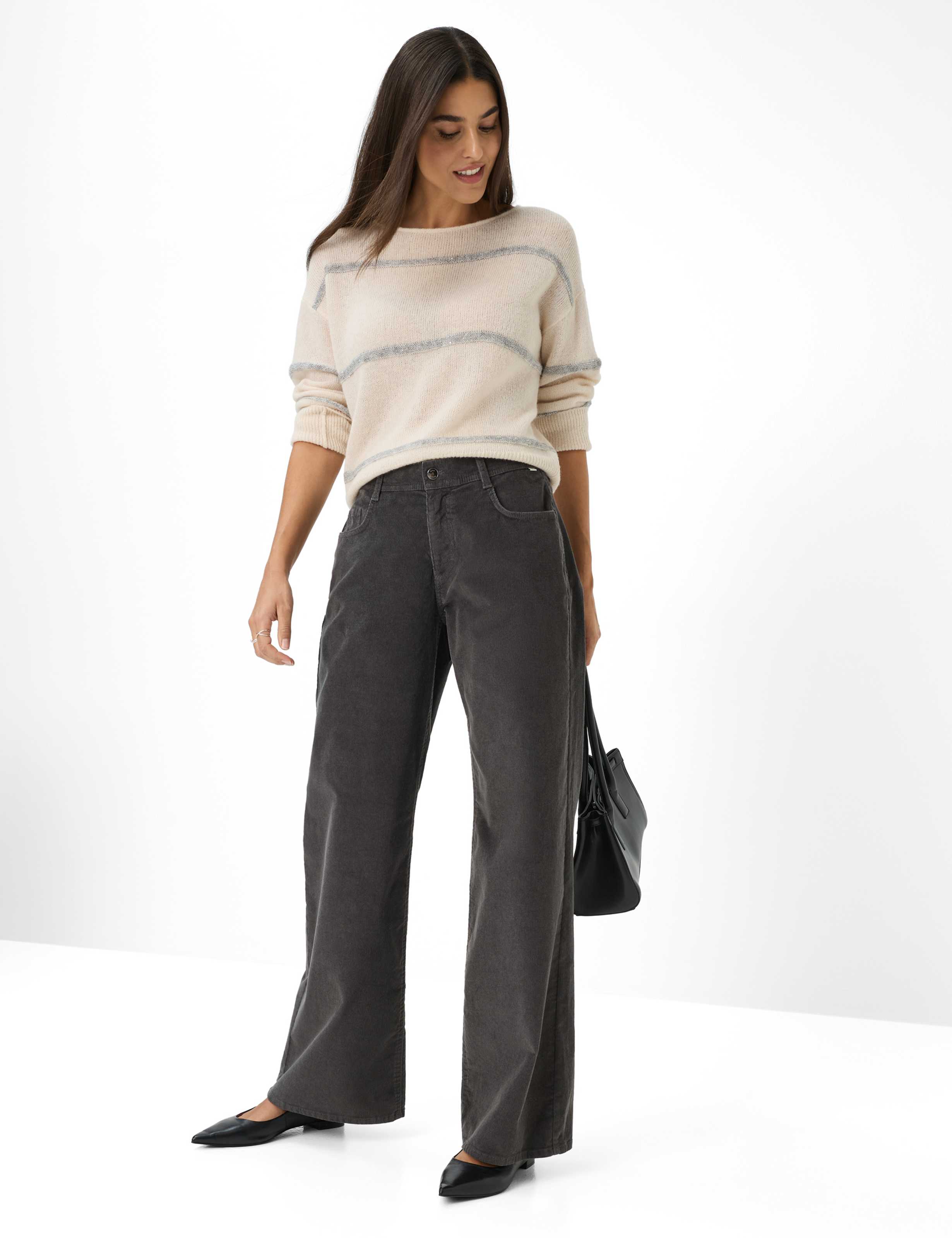 Dames Style MORGAN Donkergrijs Wide Leg Model outfit