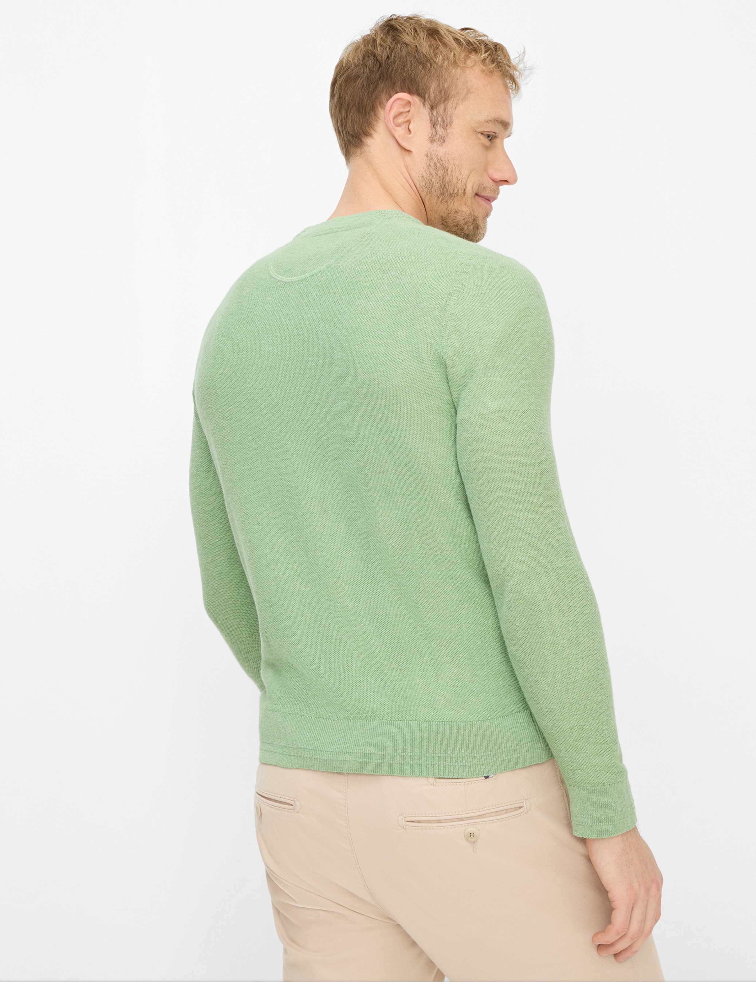 Thumbnail - Brax Herren Strickpullover Style RICK herb, grün, Gr. XL