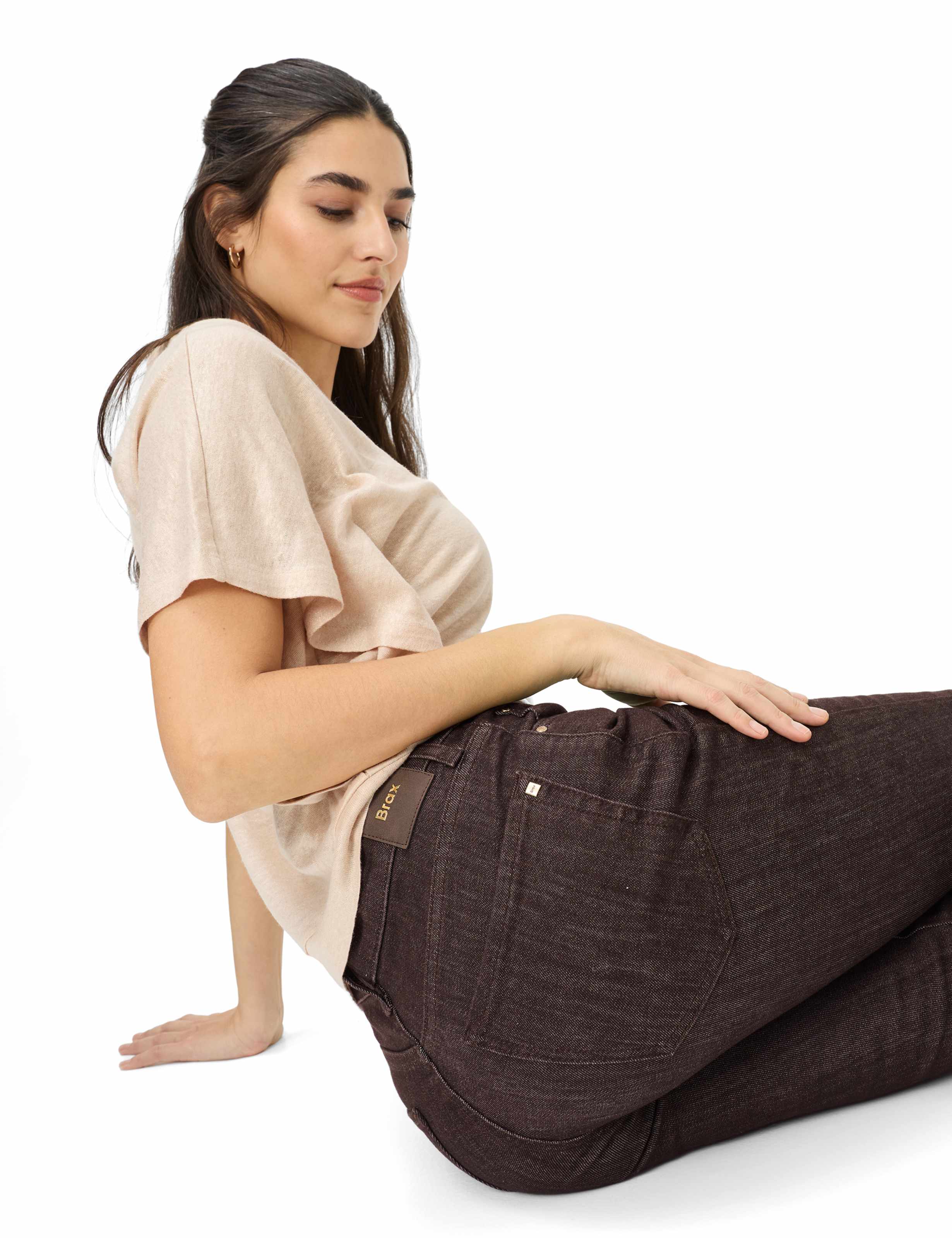 Dames Style MAY S Denim Donkerbruin Straight Fit Detail 1