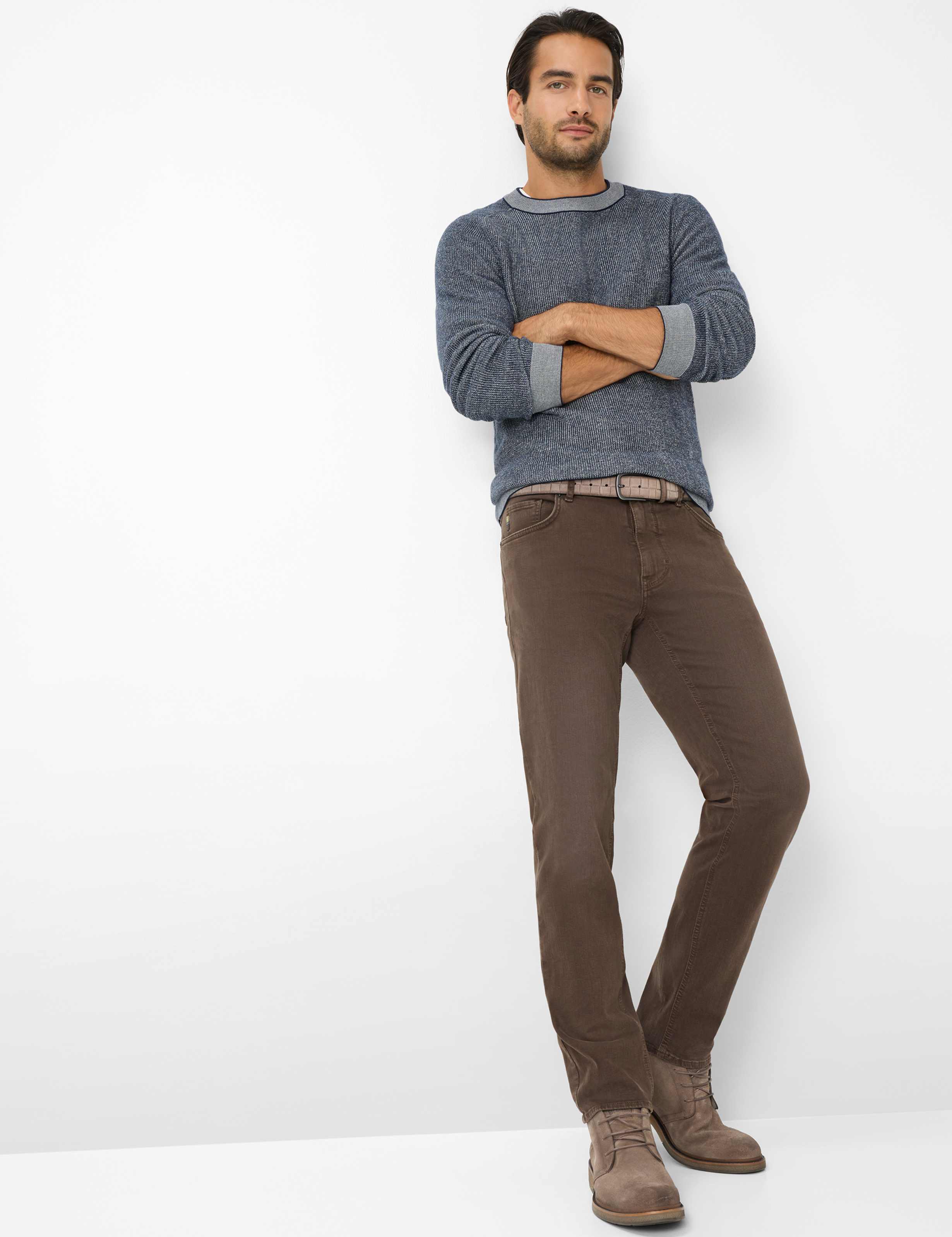Men Style COOPER Dark Brown Regular Fit Model Outfit