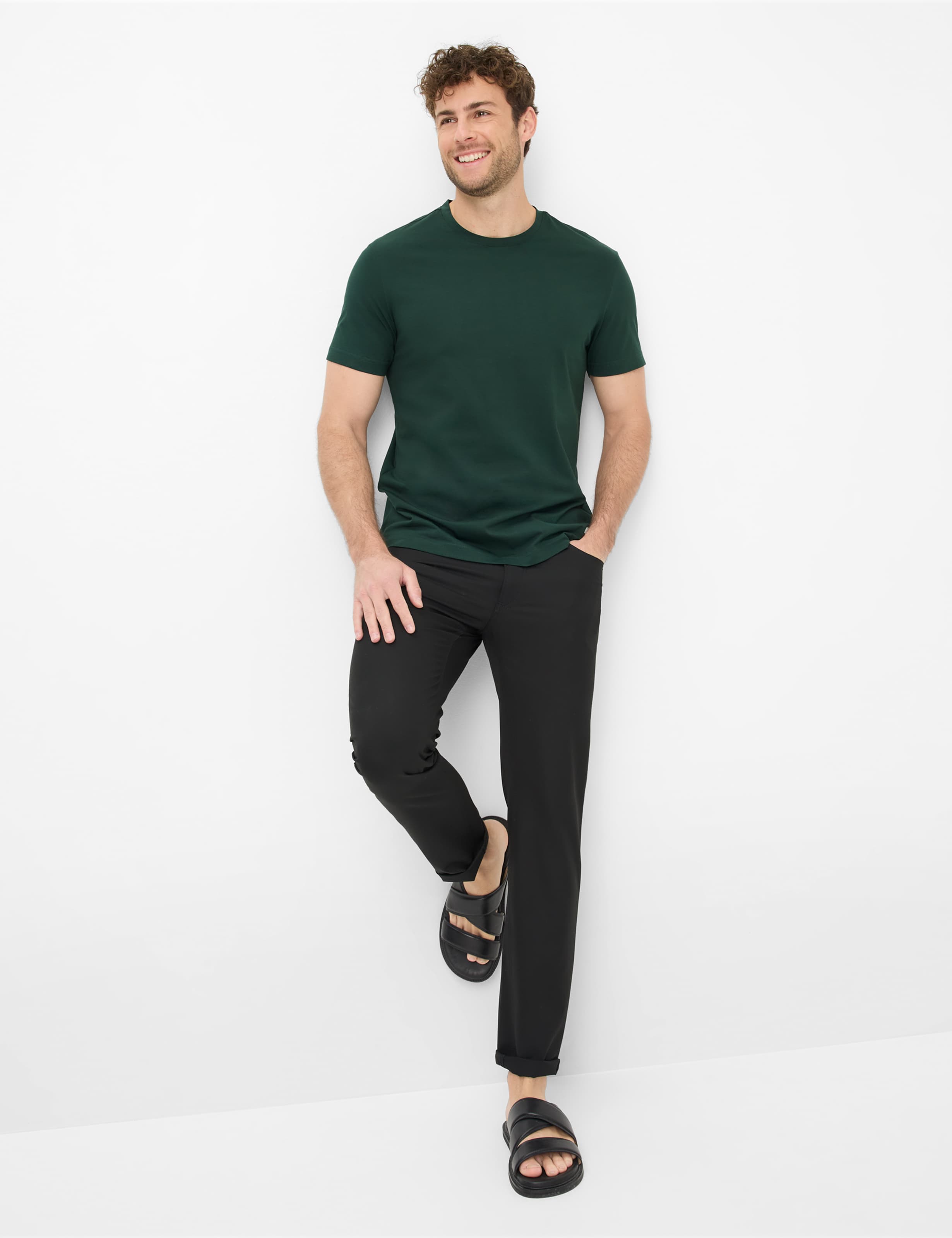 Heren Style TED Donkergroen  Model outfit