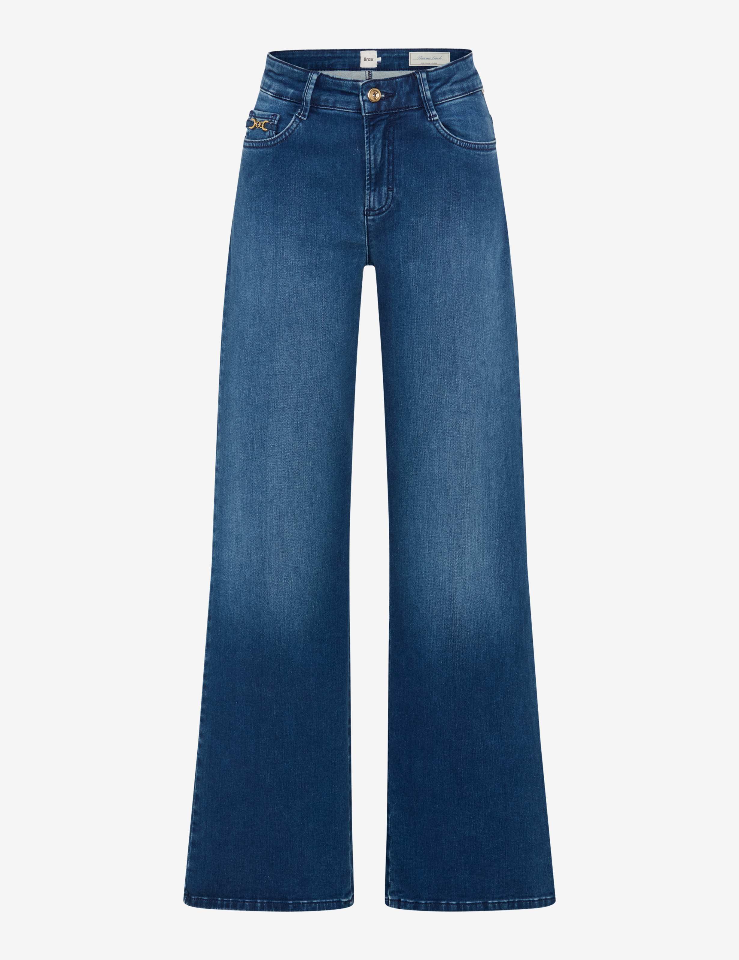 Femme Style MAINE Denim Bleu Regular Wide Leg Détourage avant