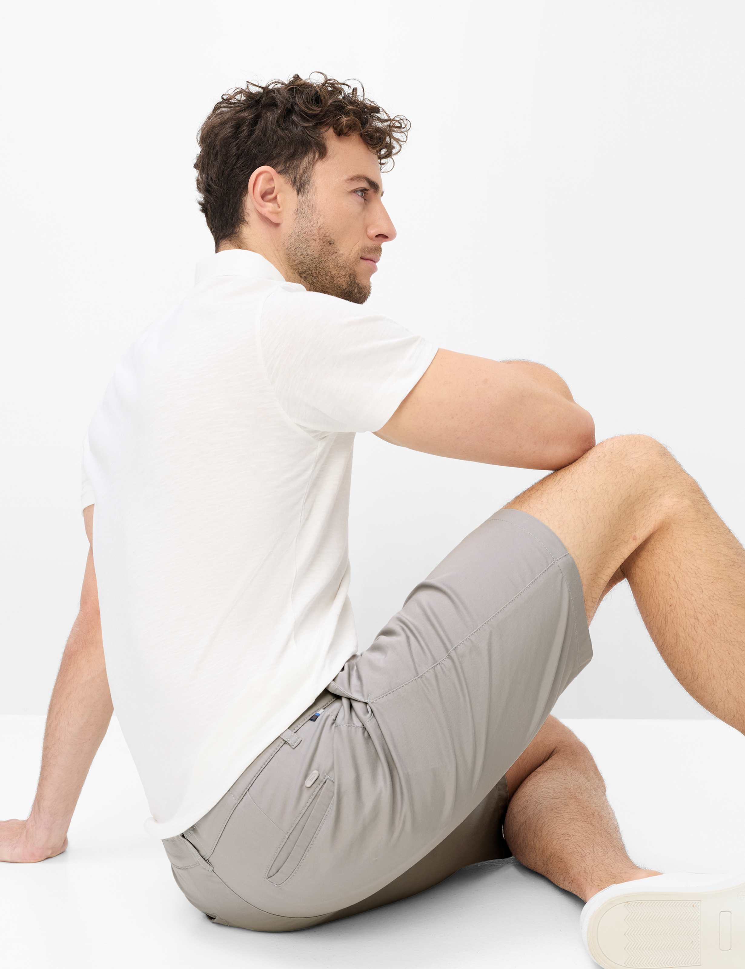 Homme Style PHIL B Gris Clair Regular Fit Détail 1