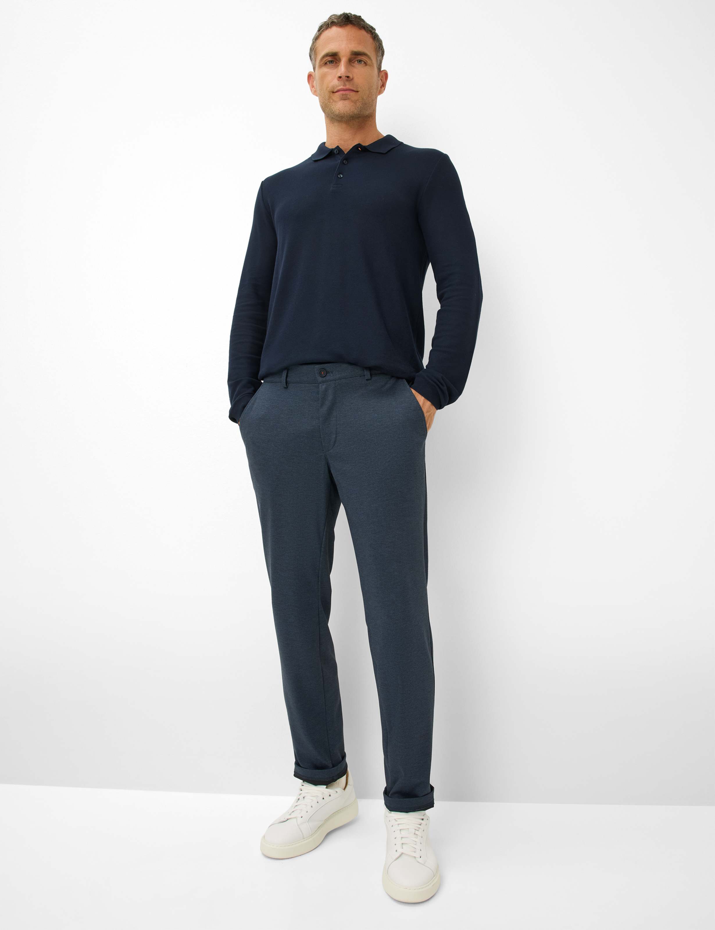 Heren Style THILO Donkerblauw Regular Fit Model outfit