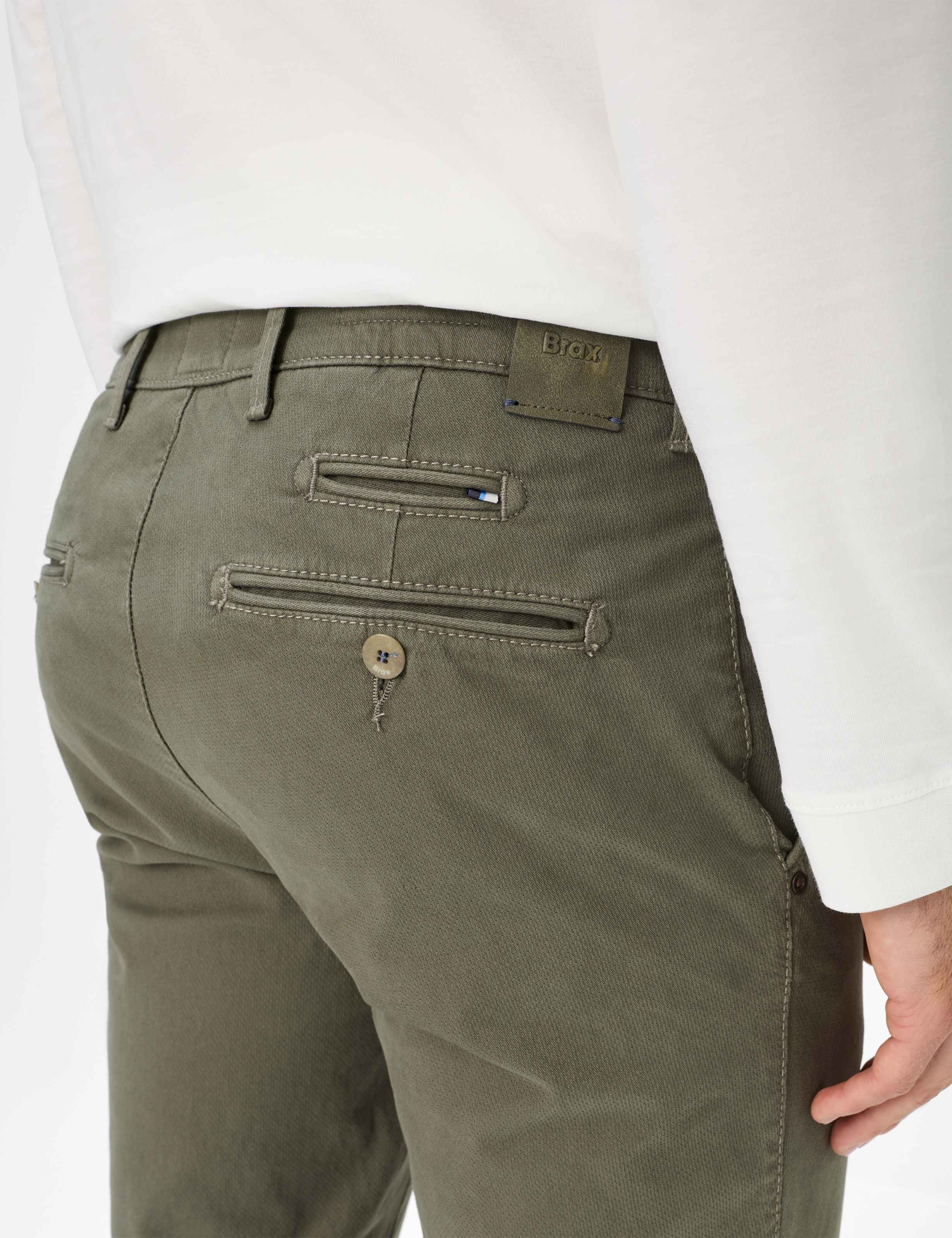 Herren Style FABIO IN Grün - Oliv Modern Fit Detail 2