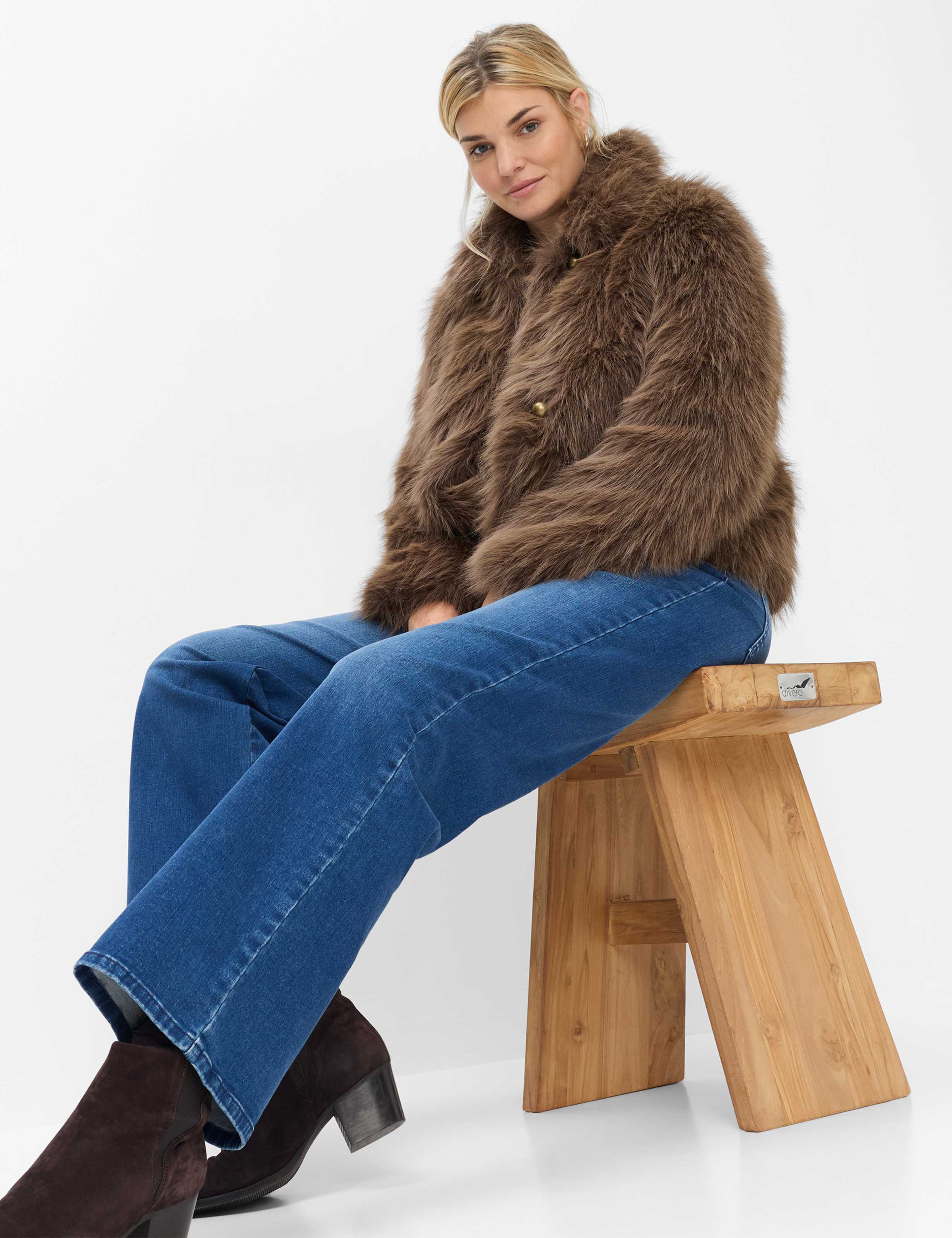 Femme Style MAINE Denim Bleu Regular Wide Leg Détail 1