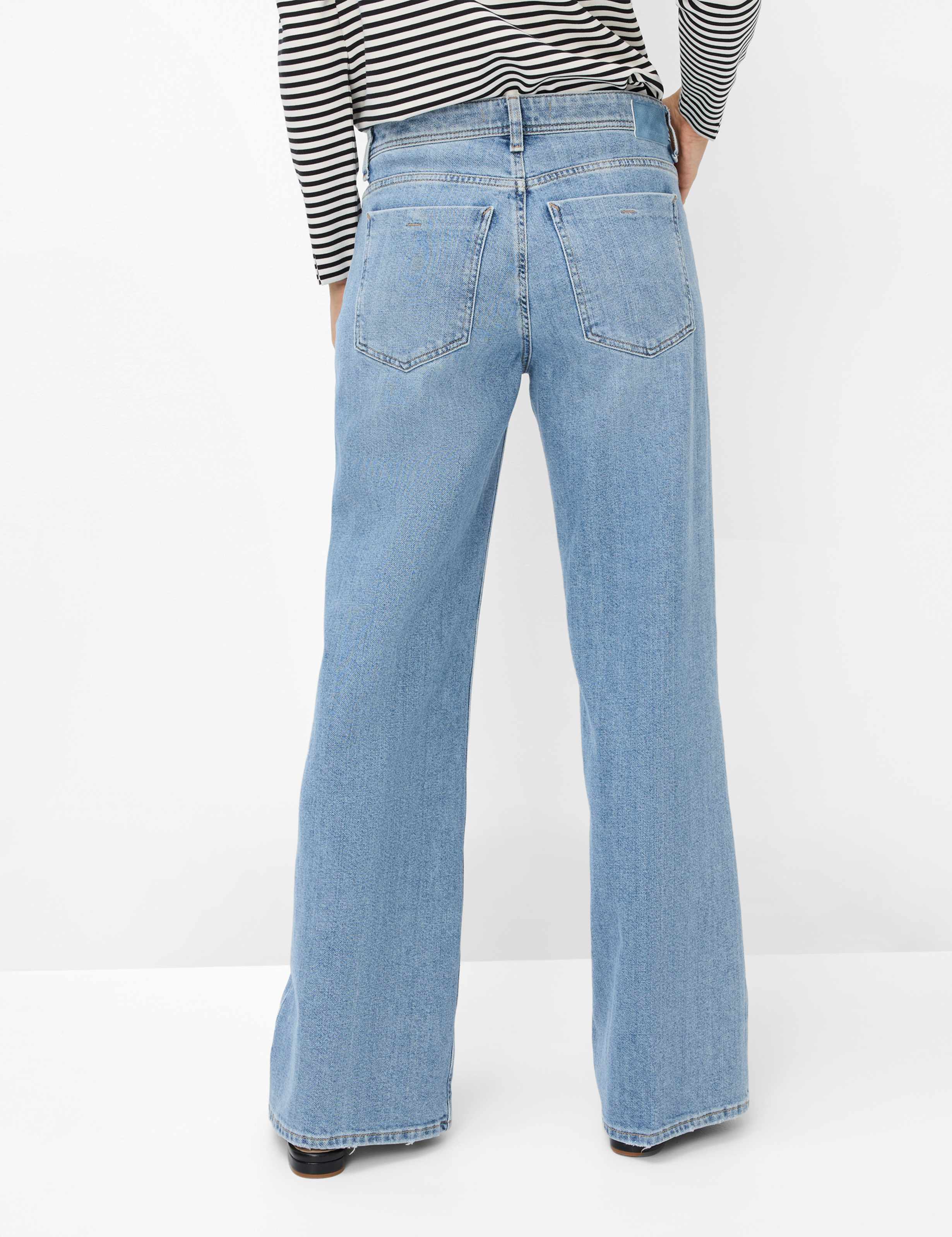 Damen Style MORGAN Denim Blau Wide Leg Model Rueck