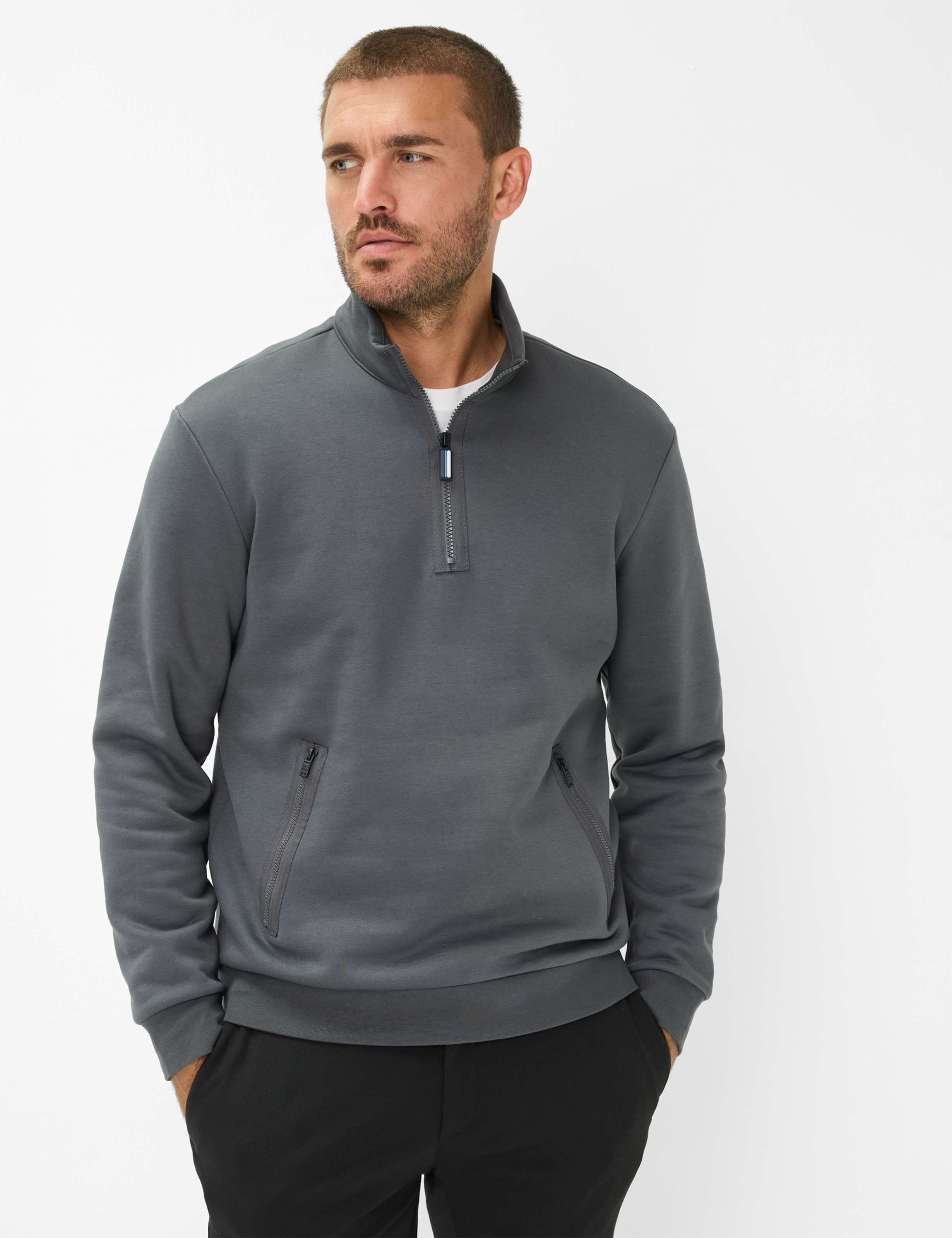 Thumbnail - Brax Herren Sweatshirt Style SION elefant, grau, Gr. XXL