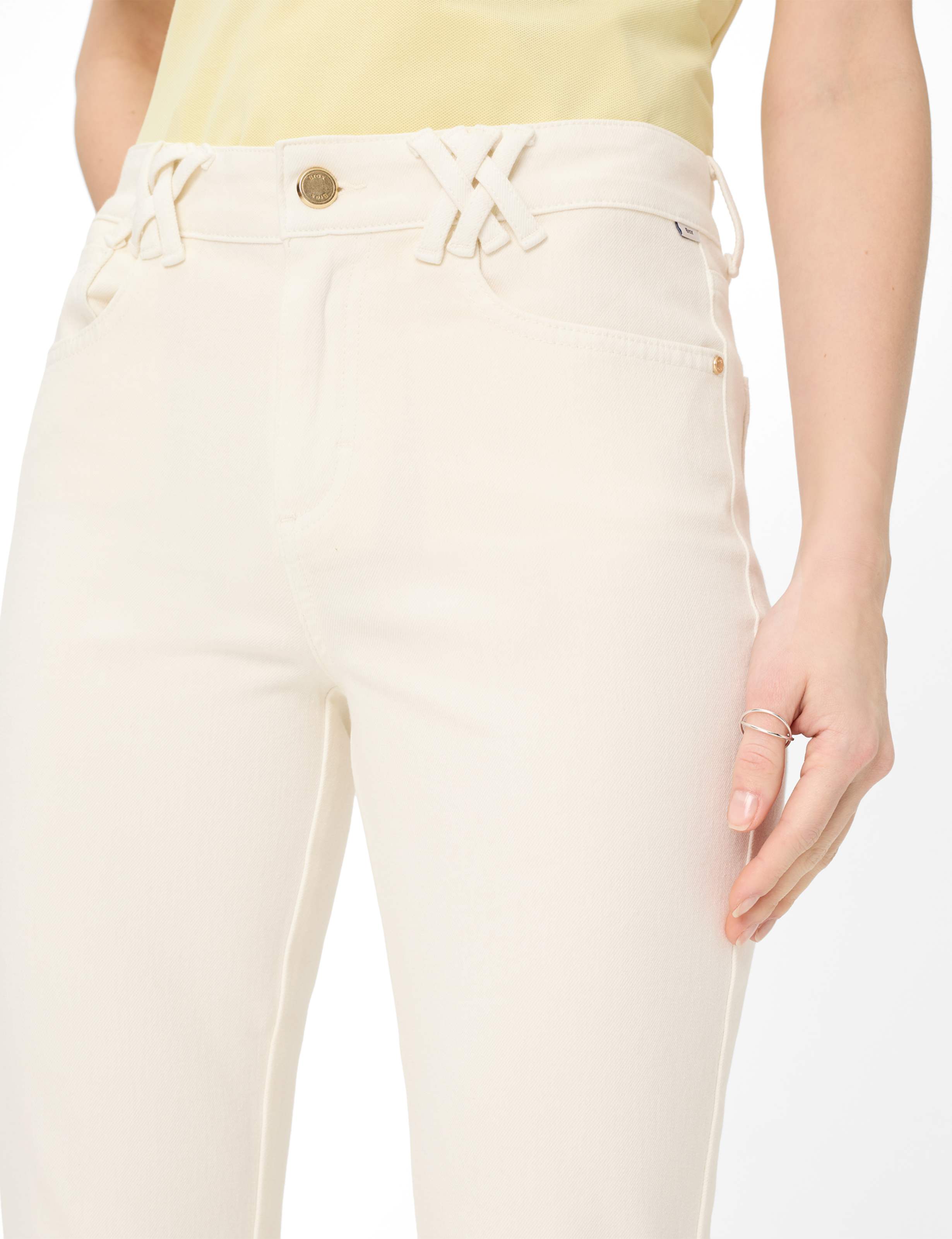 Femme Style SHAKIRA BOOT Denim Blanc Crème Slim Fit Détail 2