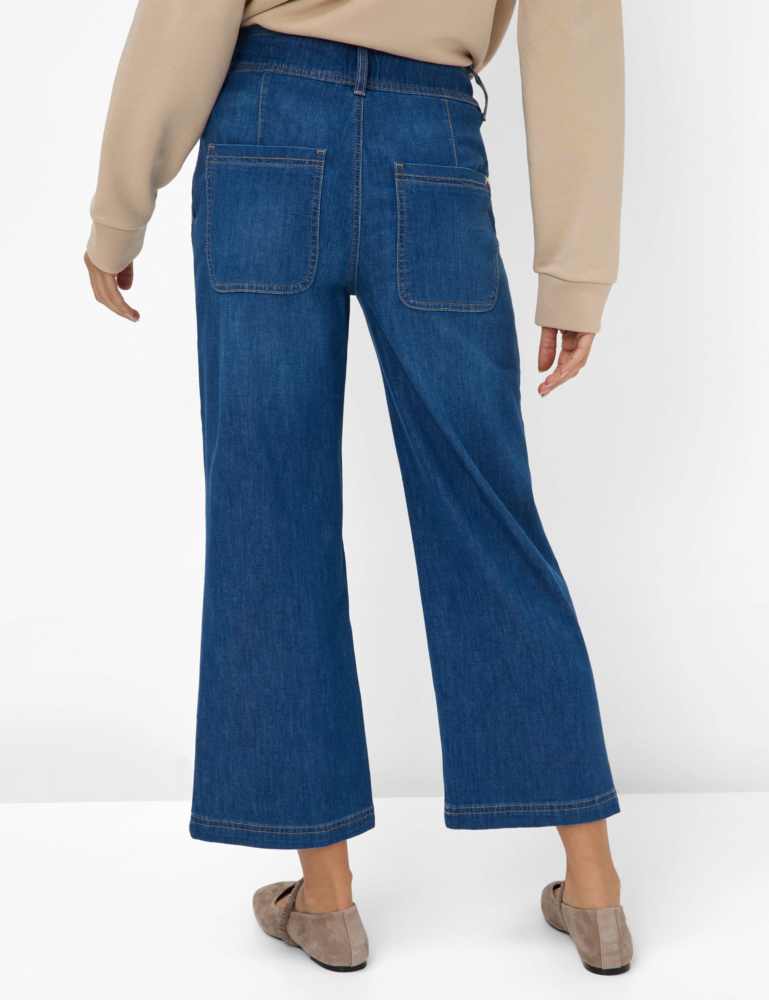 Women Style MAINE S Denim Blue Wide Leg Model back