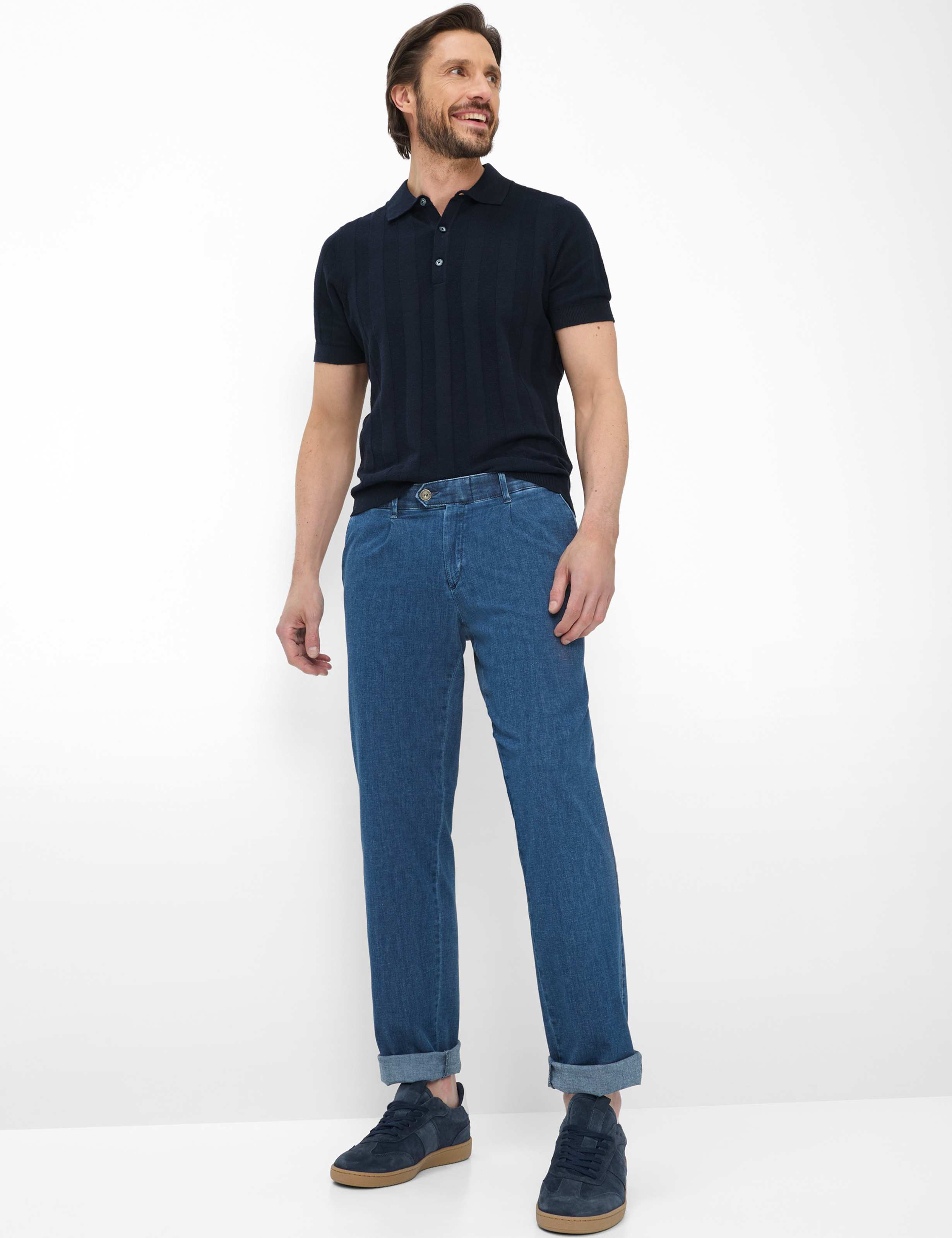 Herren Style LUIS Denim Blau Regular Fit Model Outfit