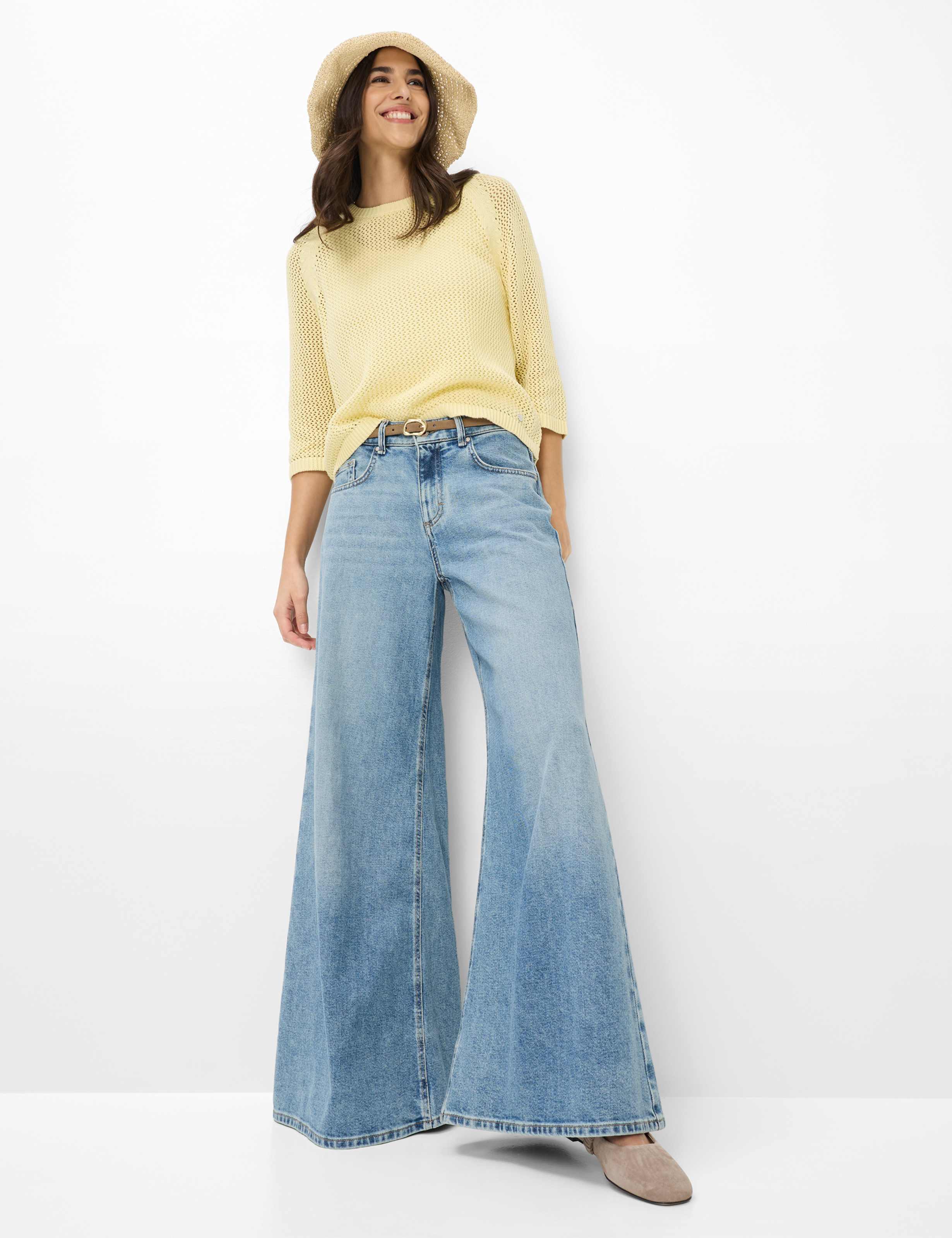 Dames Style MARCH Denim Blauw Wide Leg Model outfit