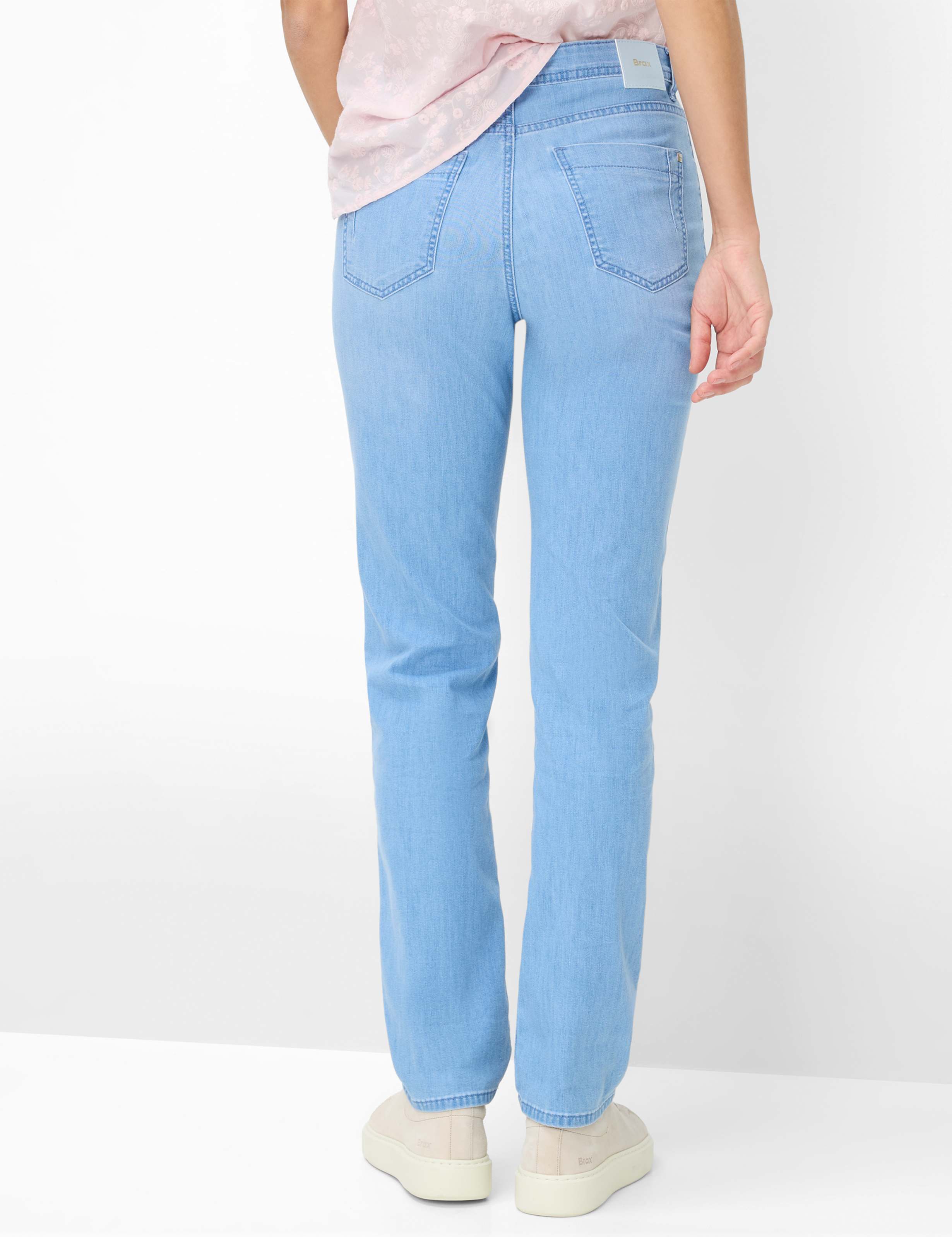 Thumbnail - Brax Damen Five-Pocket-Hose Style CAROLA USED LIGHT BLUE, denim hellblau, Gr. 40L
