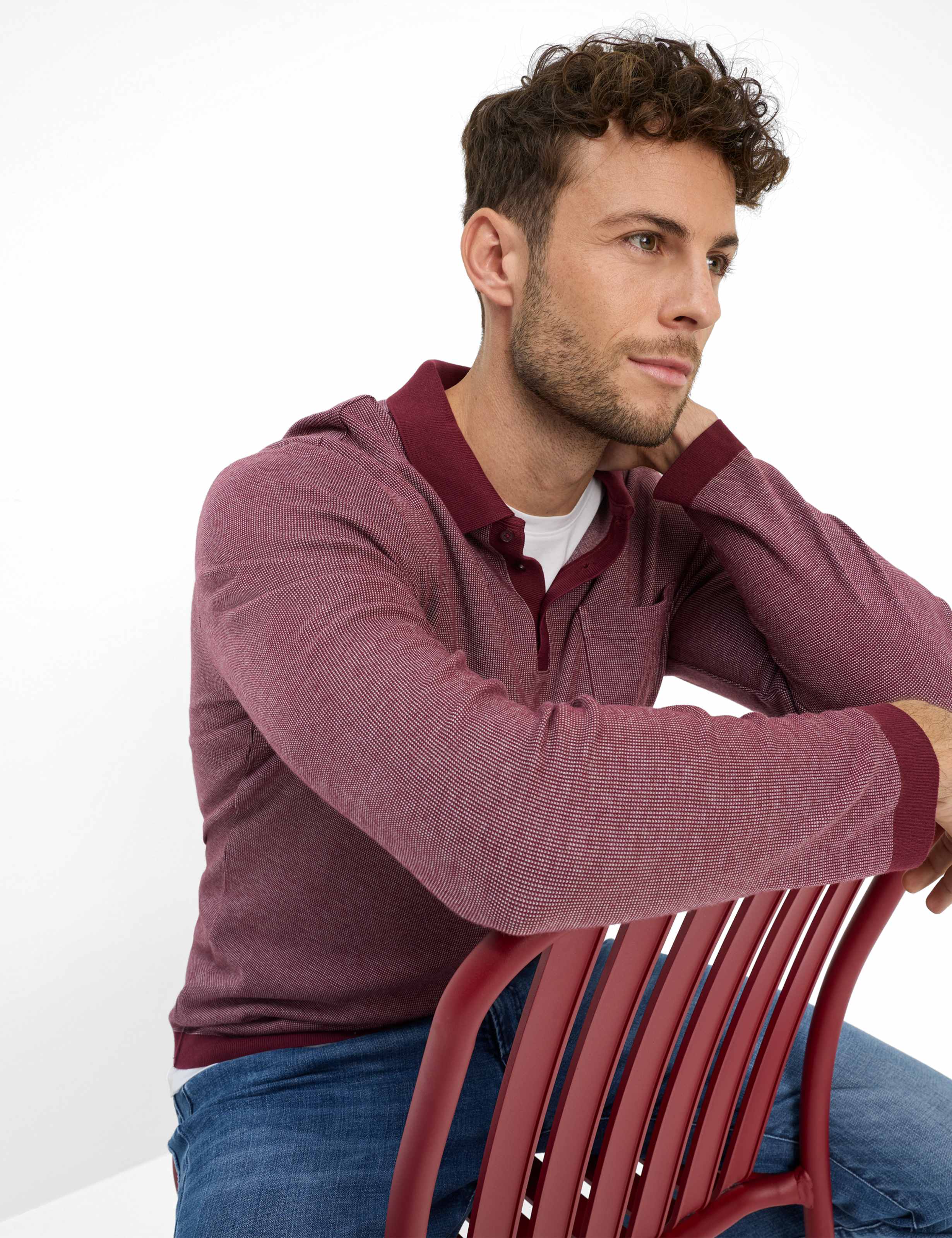 Homme Style PAROS Rouge Foncé  Détail 1