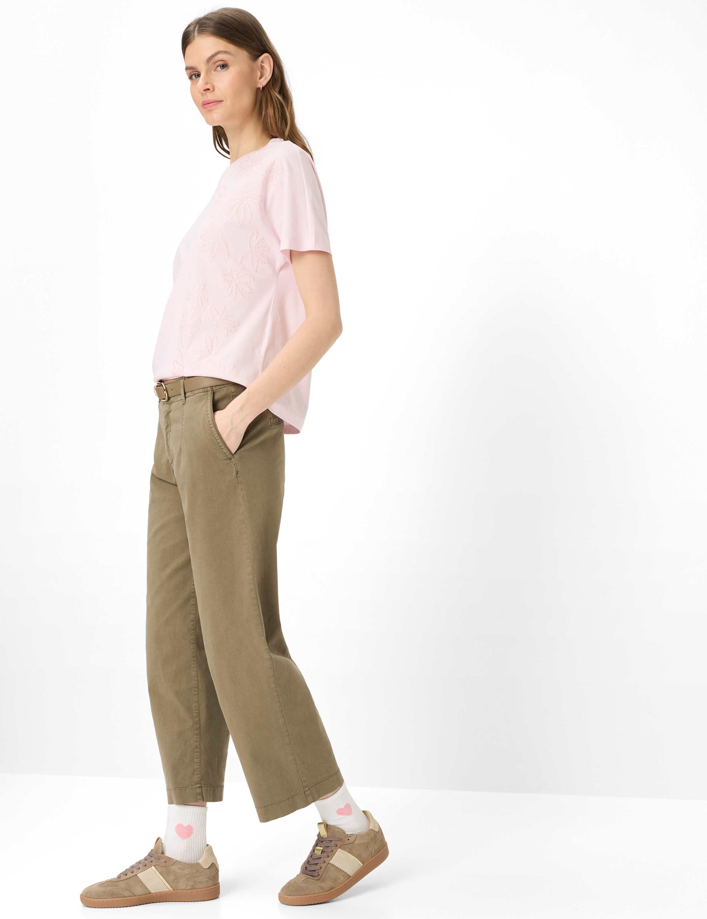 Women Style MAINE S Brown Wide Leg Model Outfit