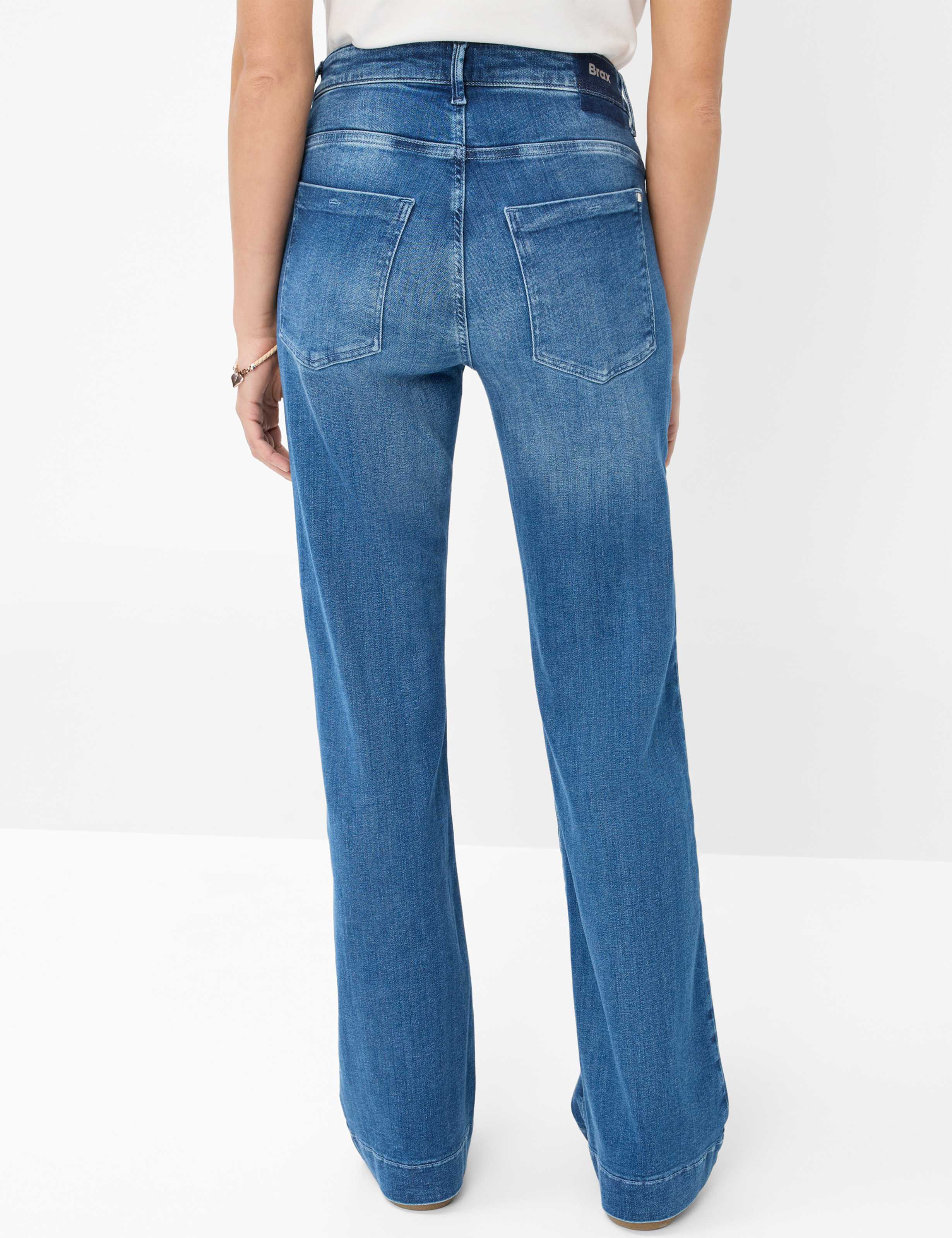 Women Style MAINE Denim Blue Wide Leg Model back