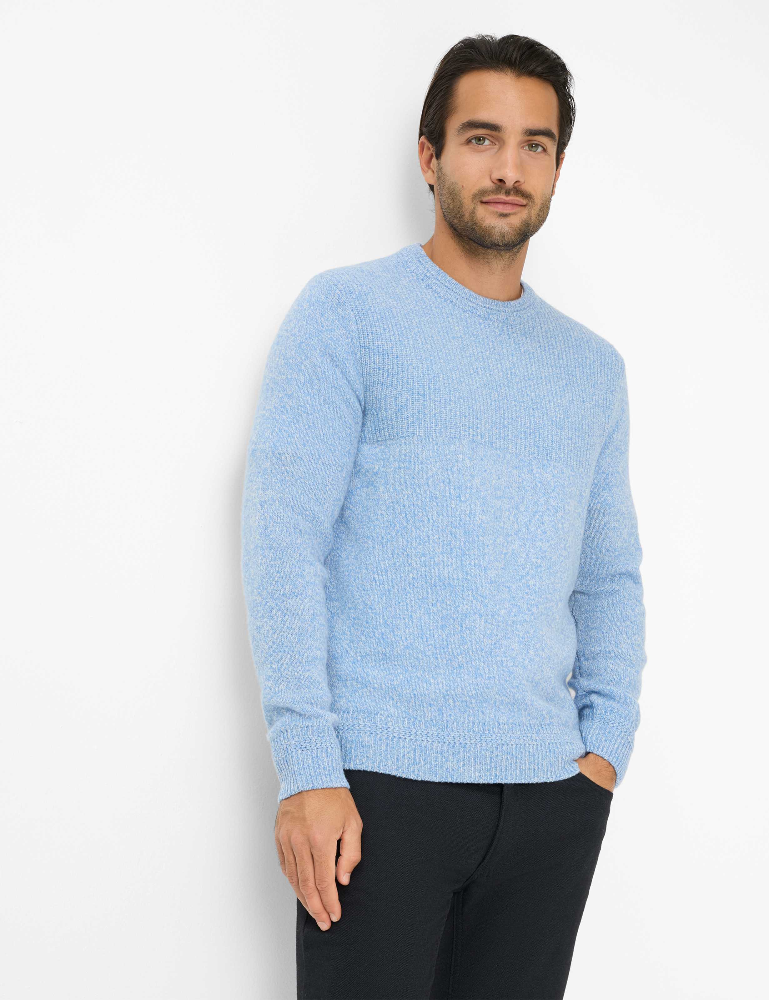Thumbnail - Brax Herren Strickpullover Style RICK heaven, hellblau, Gr. L