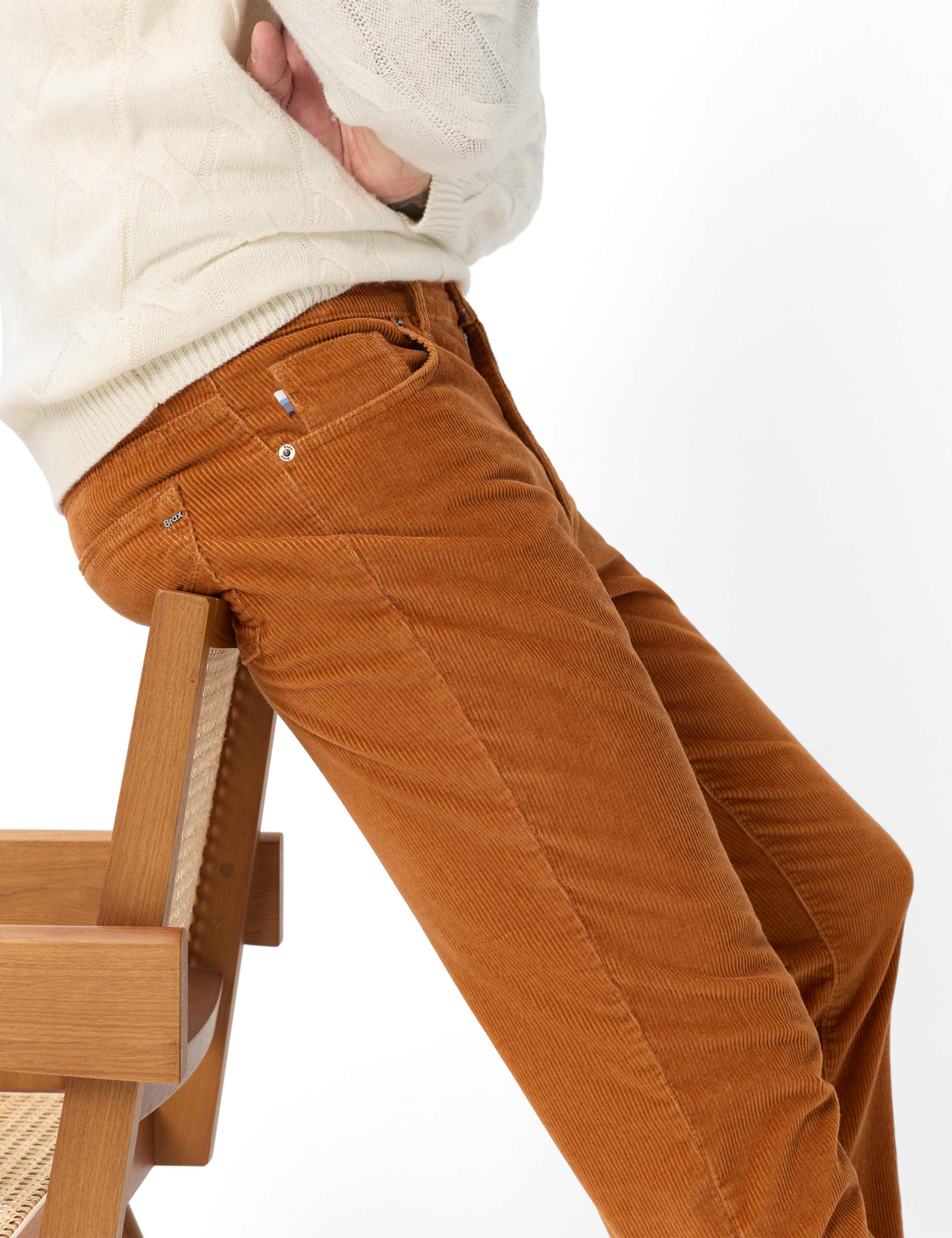 Heren Style CADIZ Geel - Curry Straight Fit Detail 1