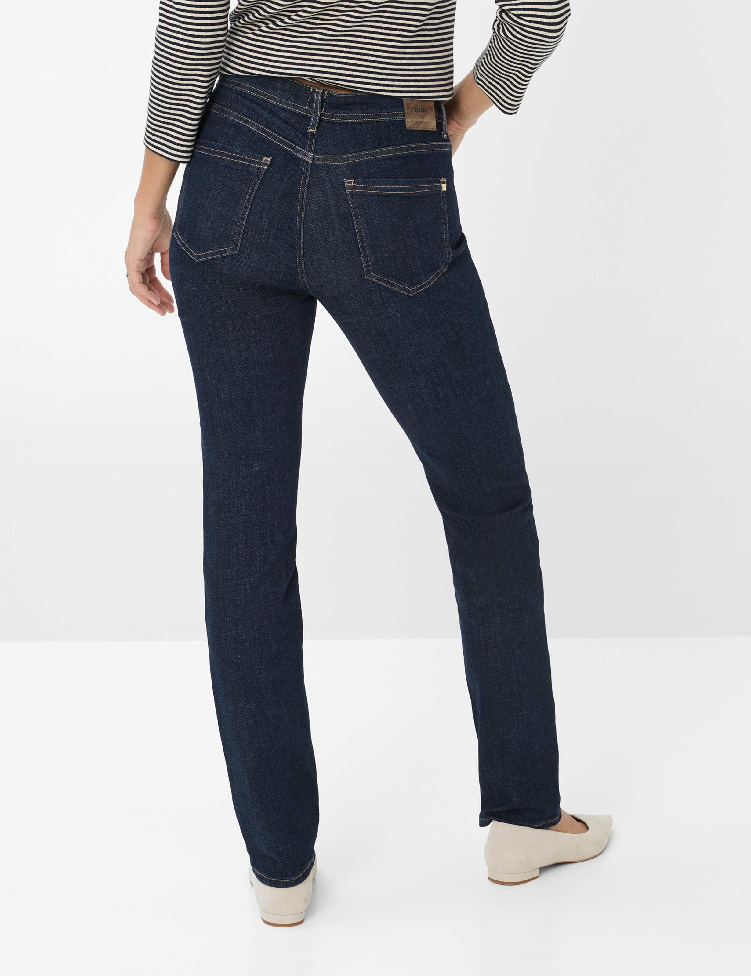 Women Style CAROLA Denim Dark Blue Feminine Fit Model back