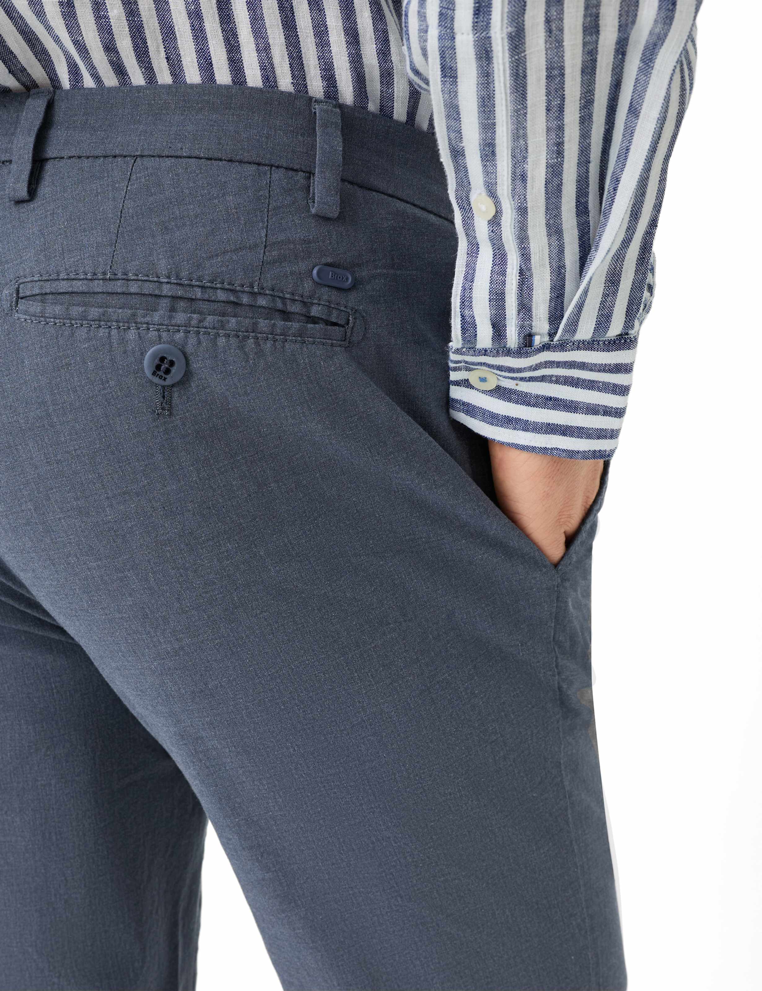 Herre Style SILVIO Mørkeblå Slim Fit Detalje 2