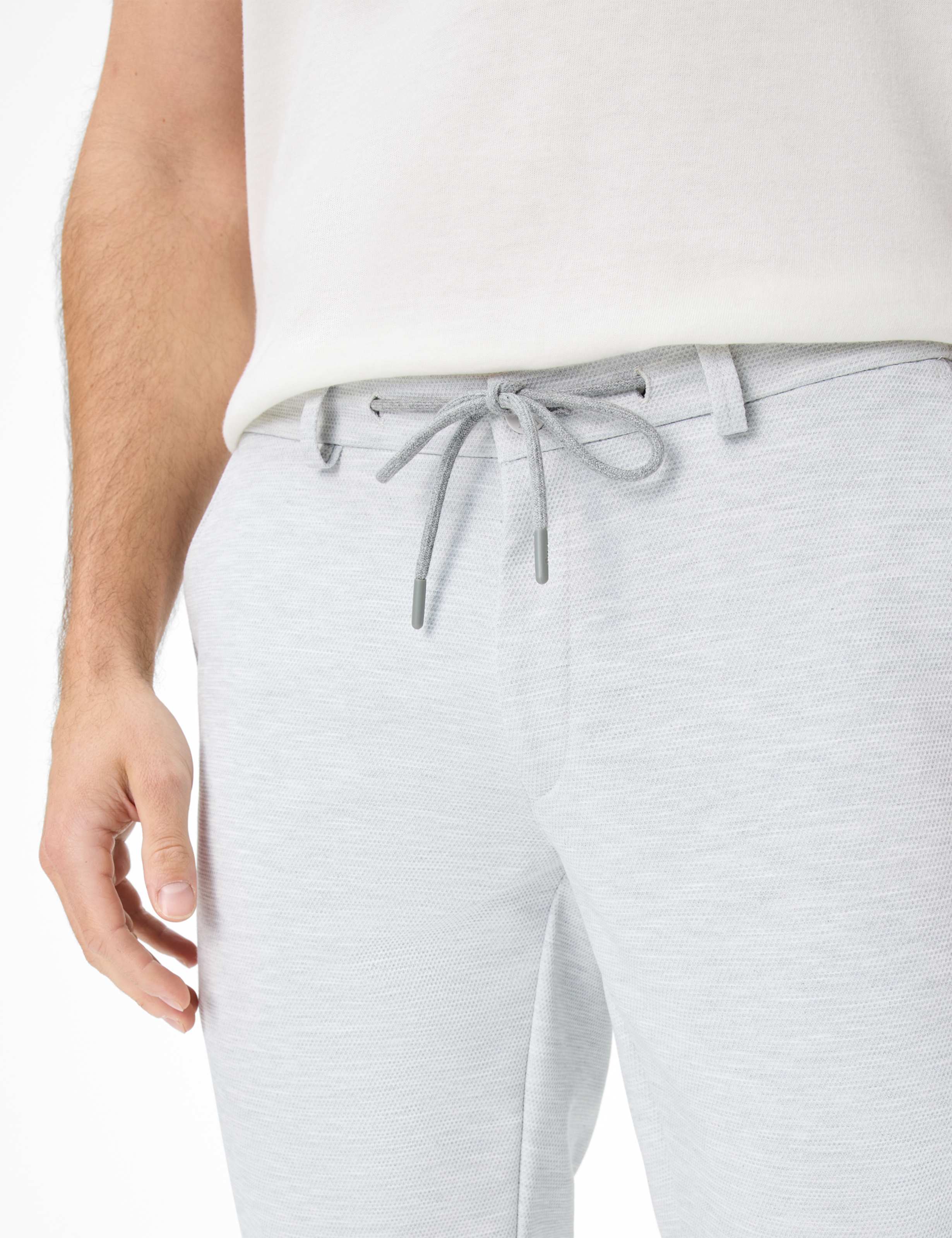 Homme Style SILVIO Gris Clair Modern Fit Détail 2
