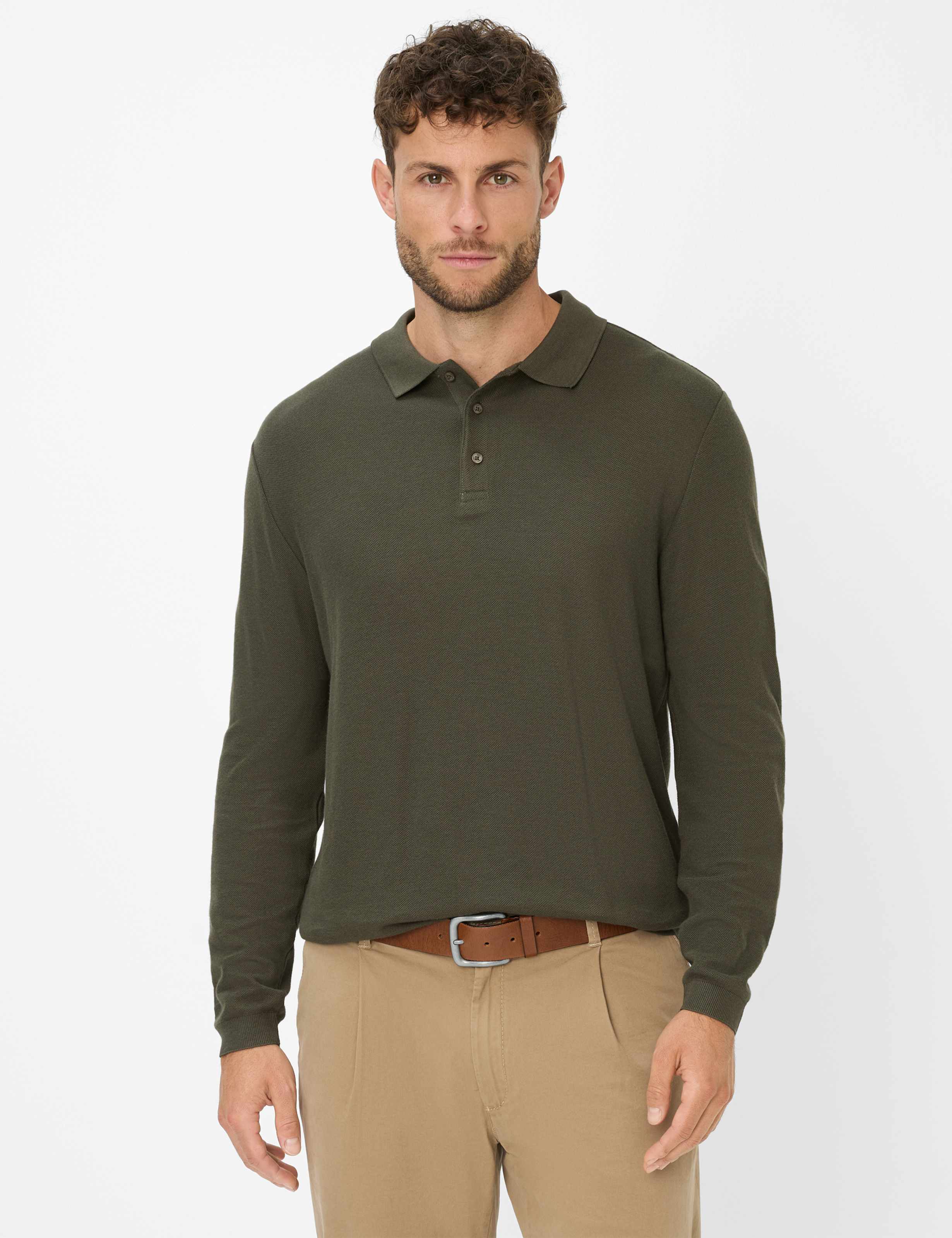 Thumbnail - Brax Herren Polo Style PAROS olive Grün Oliv, grün - oliv, Gr. M