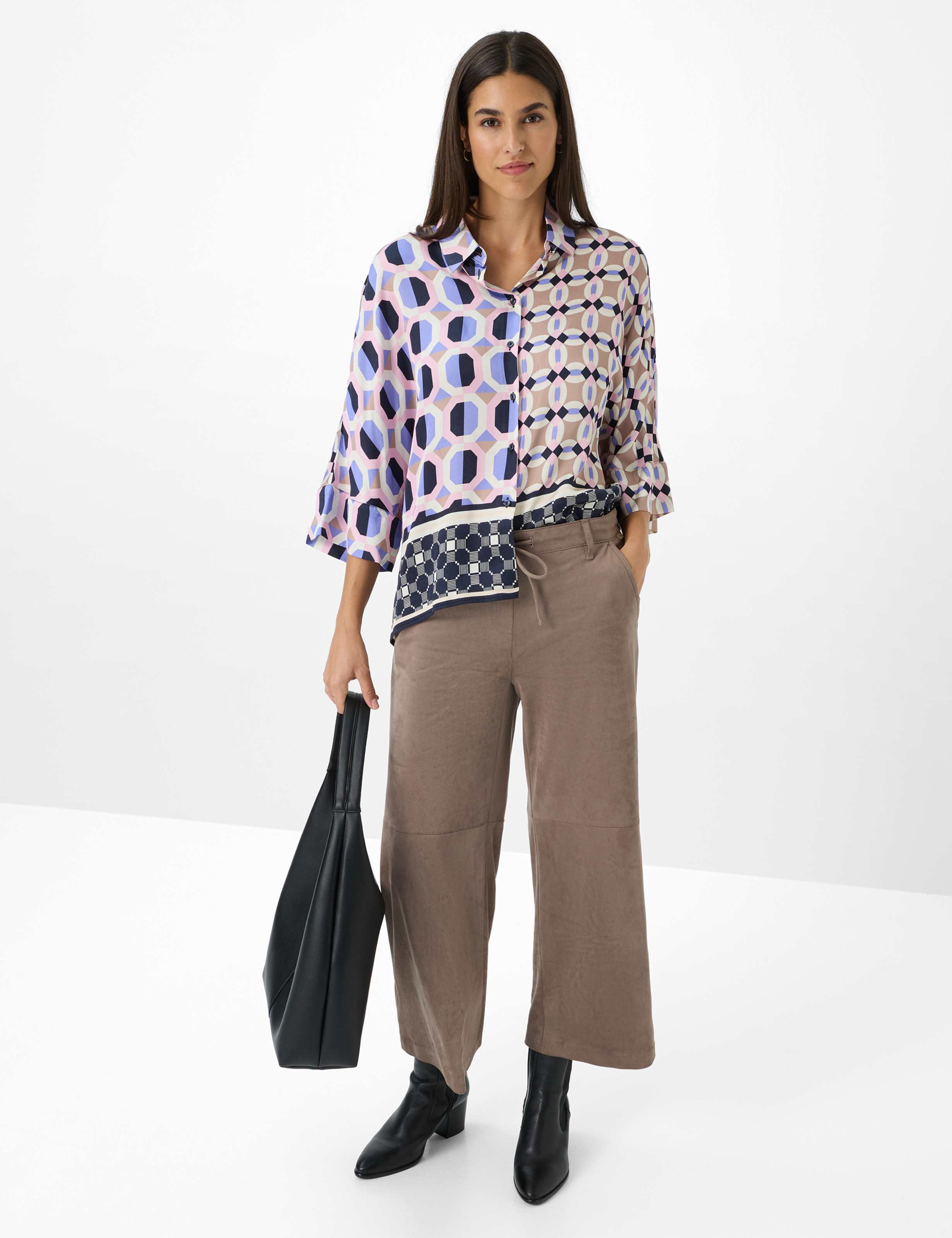 Damen Style MAINE S Hellbraun Wide Leg Model Outfit
