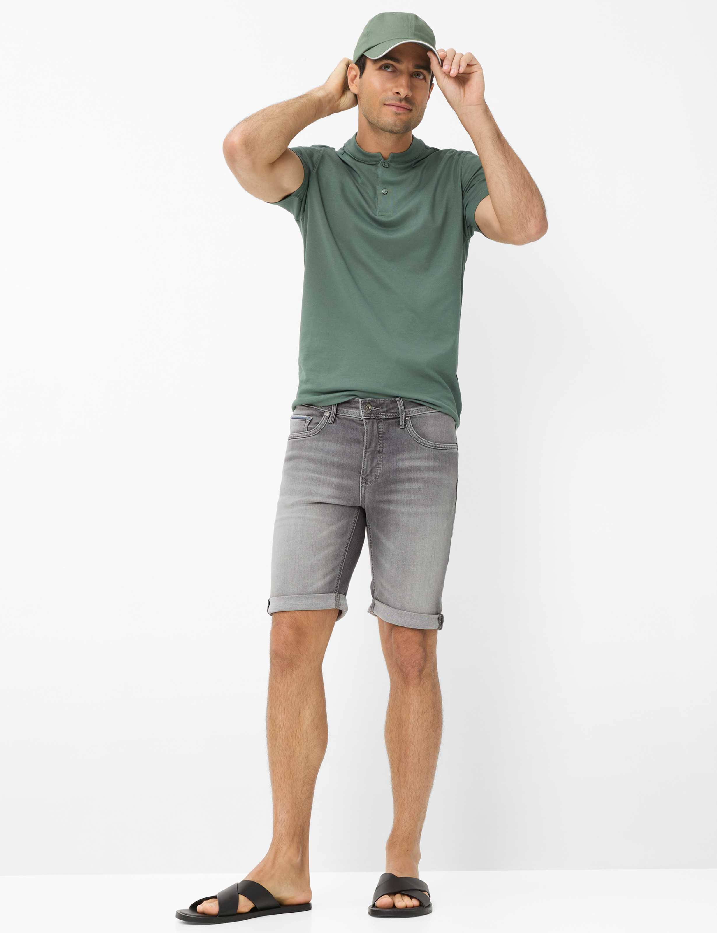 Homme Style CHRIS B Denim Gris Moyen Slim Fit Tenue du mannequin