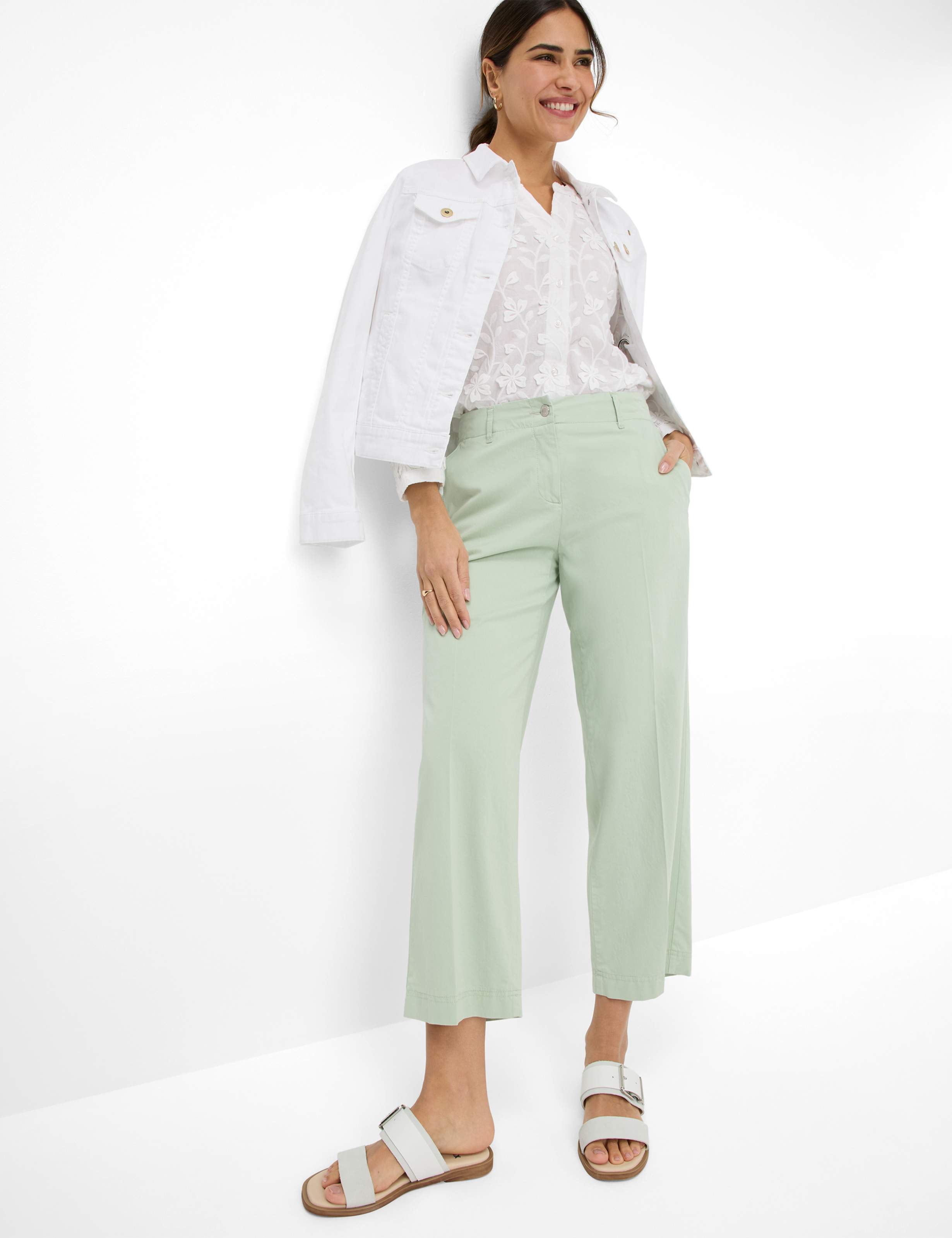 Damen Style MAINE S Hellgrün Wide Leg Detail 1