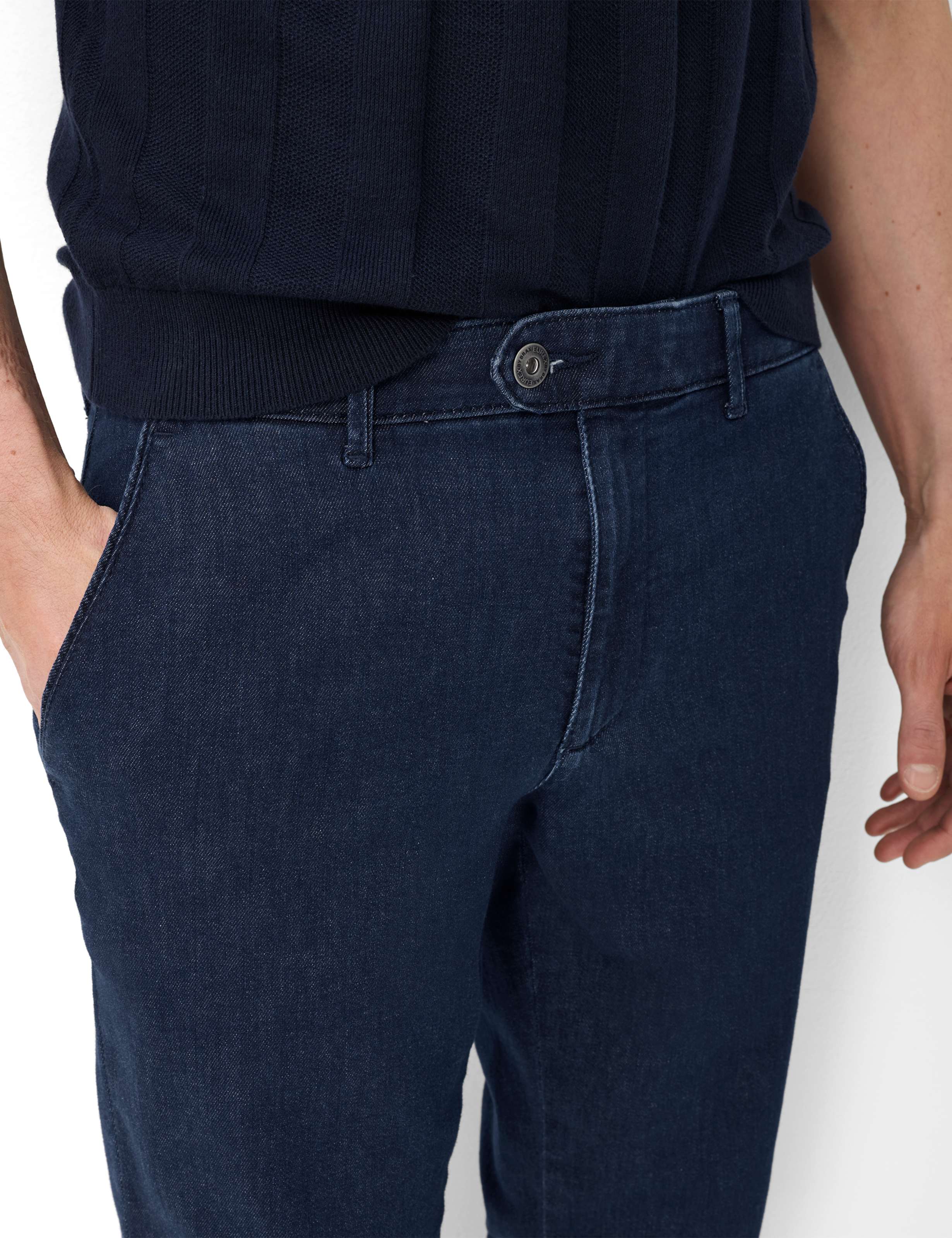 Heren Style JIM Denim Donkerblauw Regular Fit Detail 2