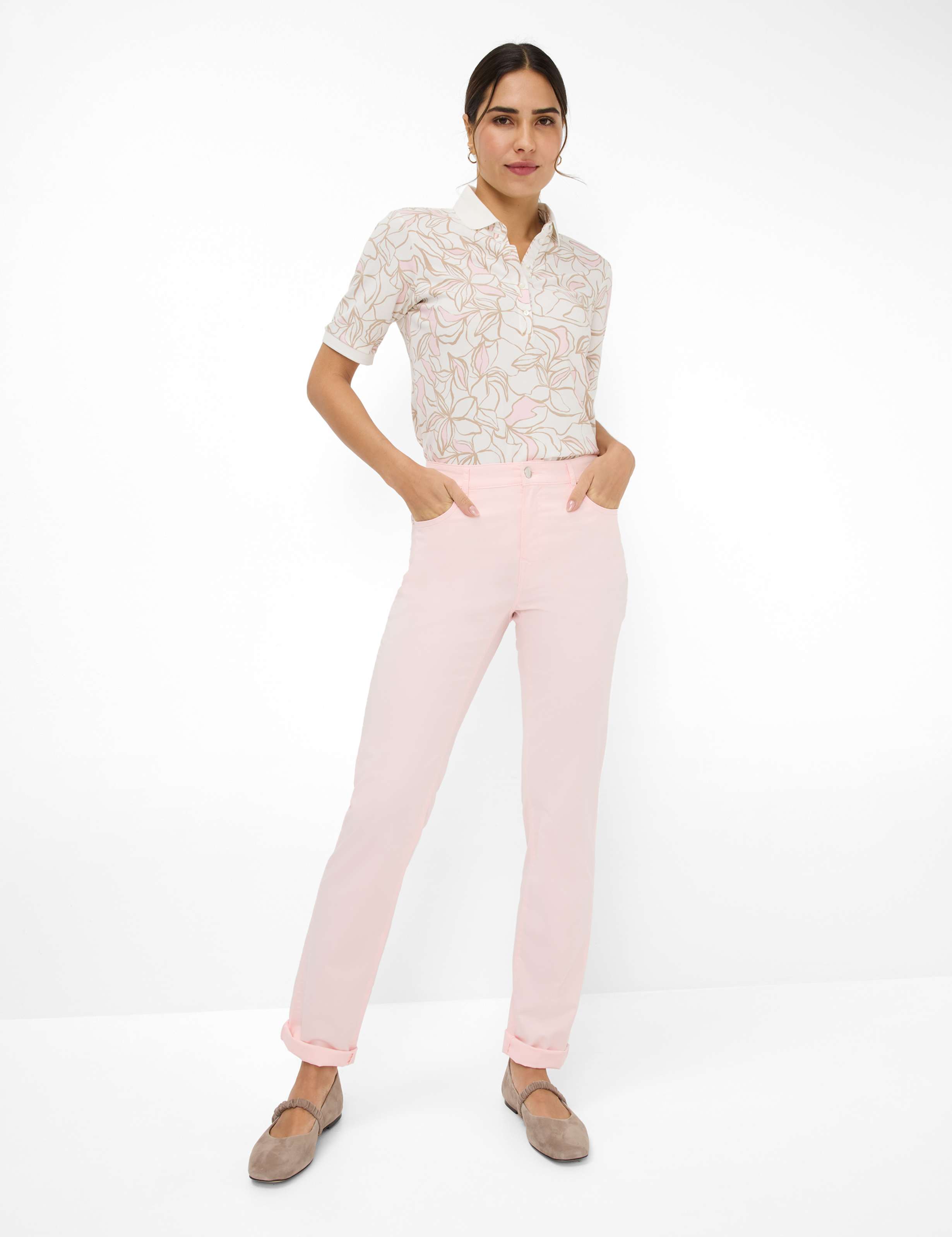 Dames Style CAROLA Roze Feminine Fit Model outfit