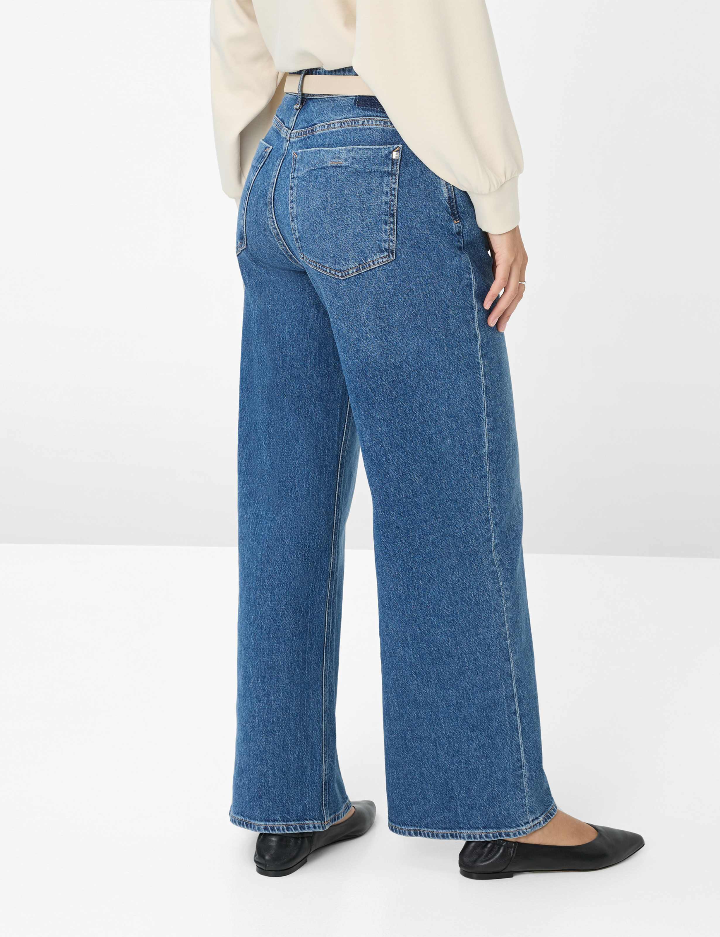 Damen Style MORGAN Denim Blau Wide Leg Model Rueck
