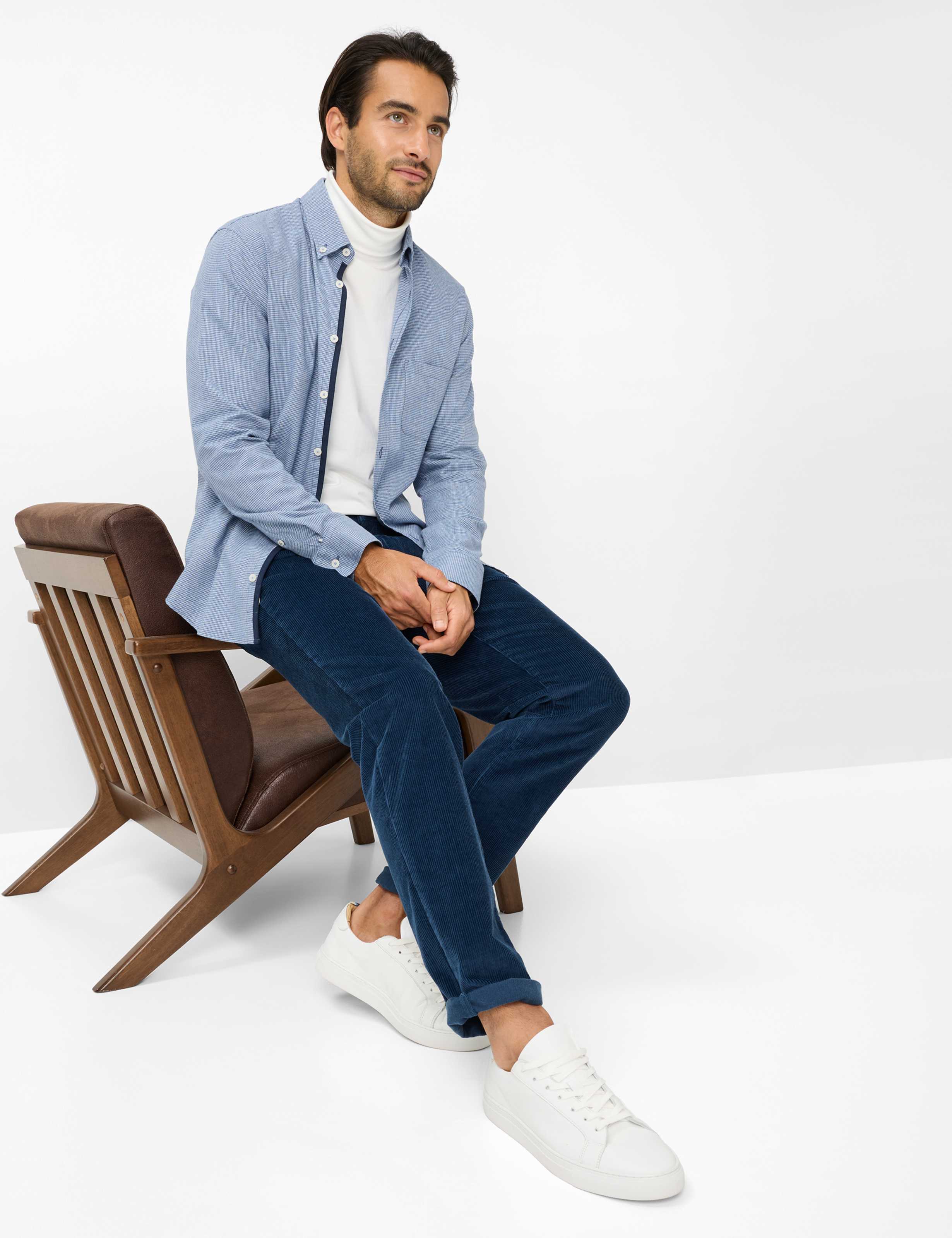 Herre Style CADIZ Blå Straight Fit Detalje 1