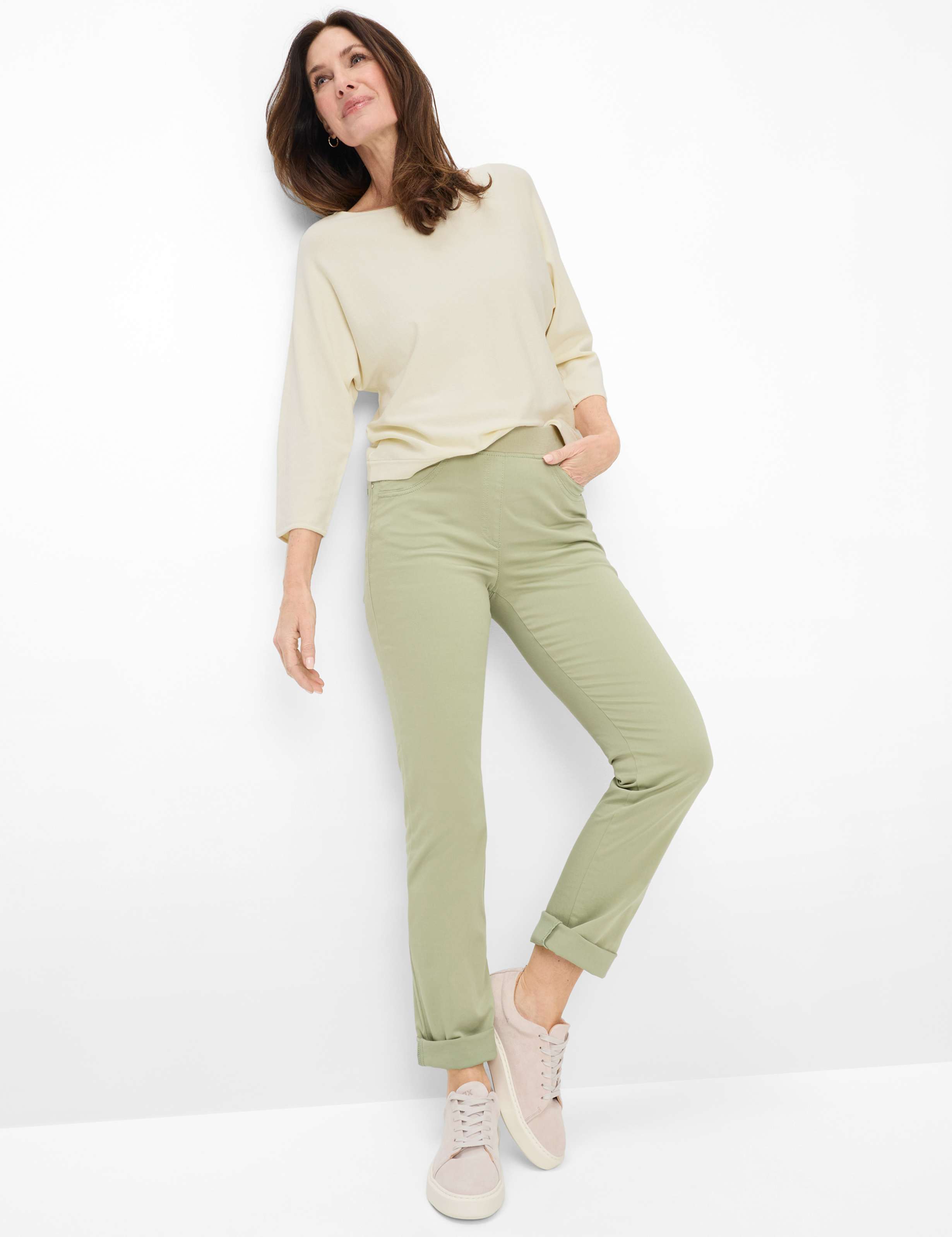 Dame Style PAMINA FUN Grøn Slim Fit Model Outfit