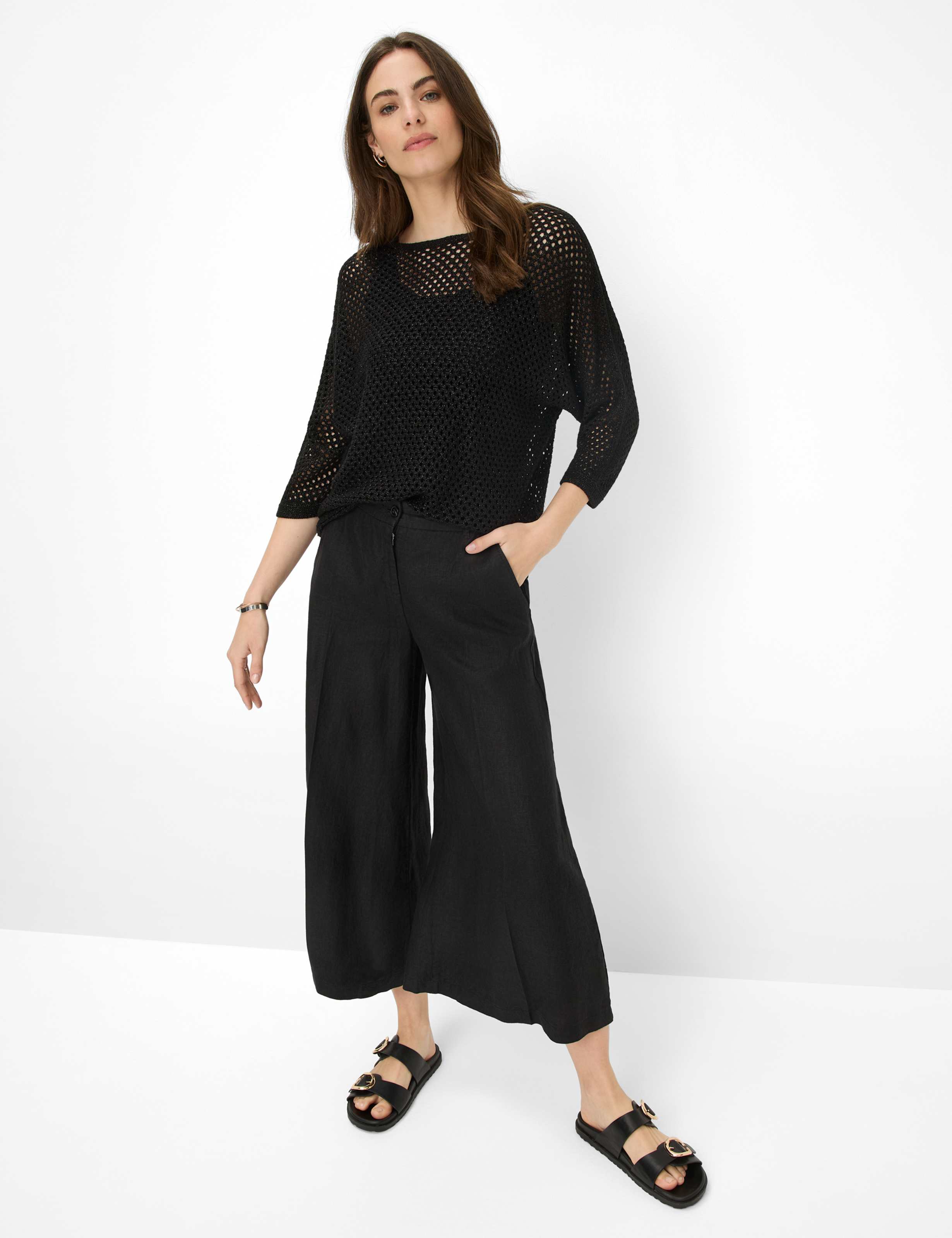 Femme Style MELLI S Noir Wide Leg Tenue du mannequin